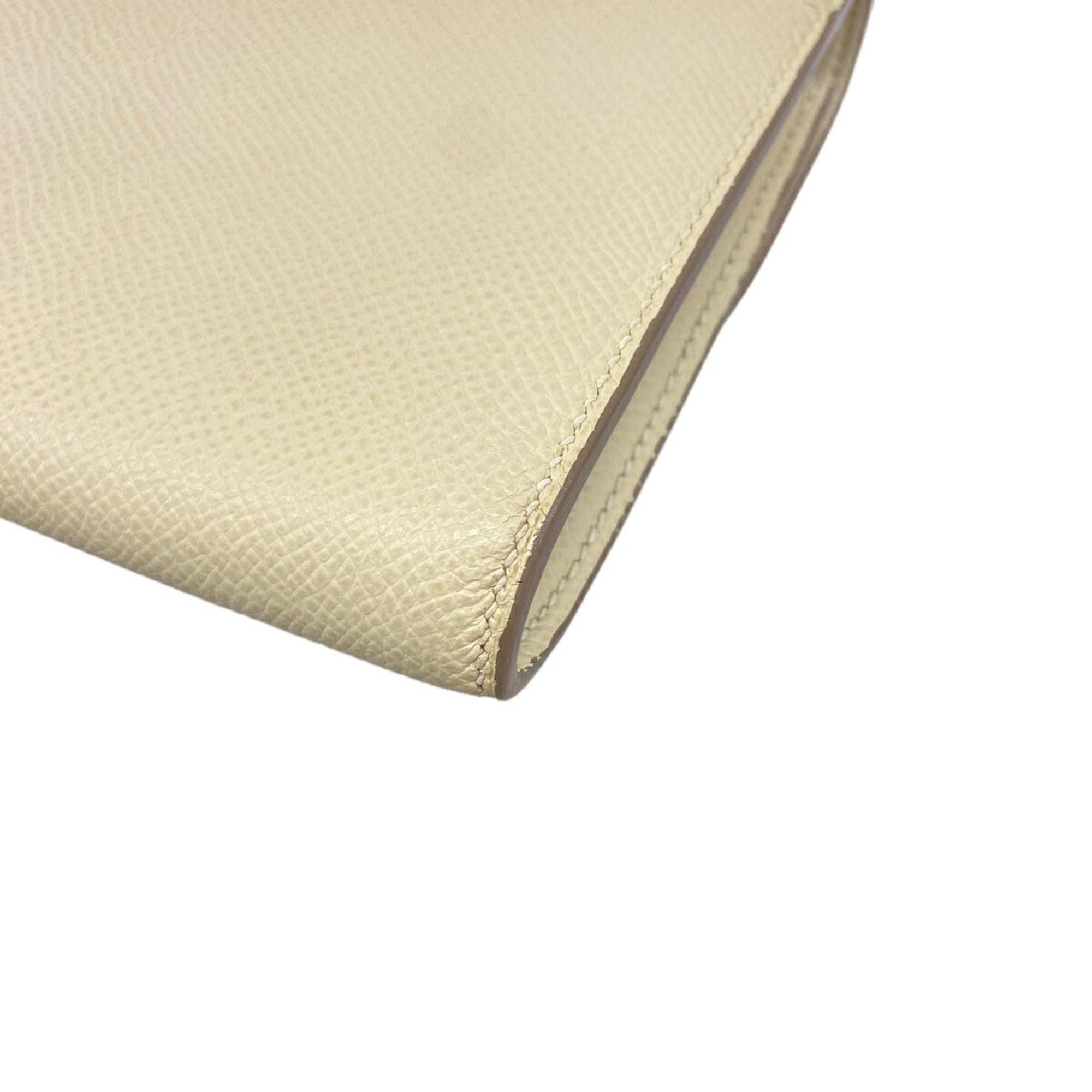 Hermes White Leather Chain/Shoulder Wallet (Pre-Owned)
