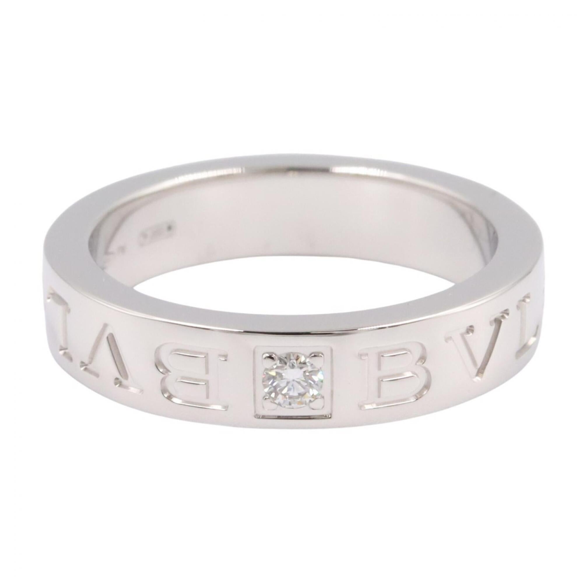 Bvlgari Silver Clear White Gold (18K) Band Ring (Pre-Owned)
