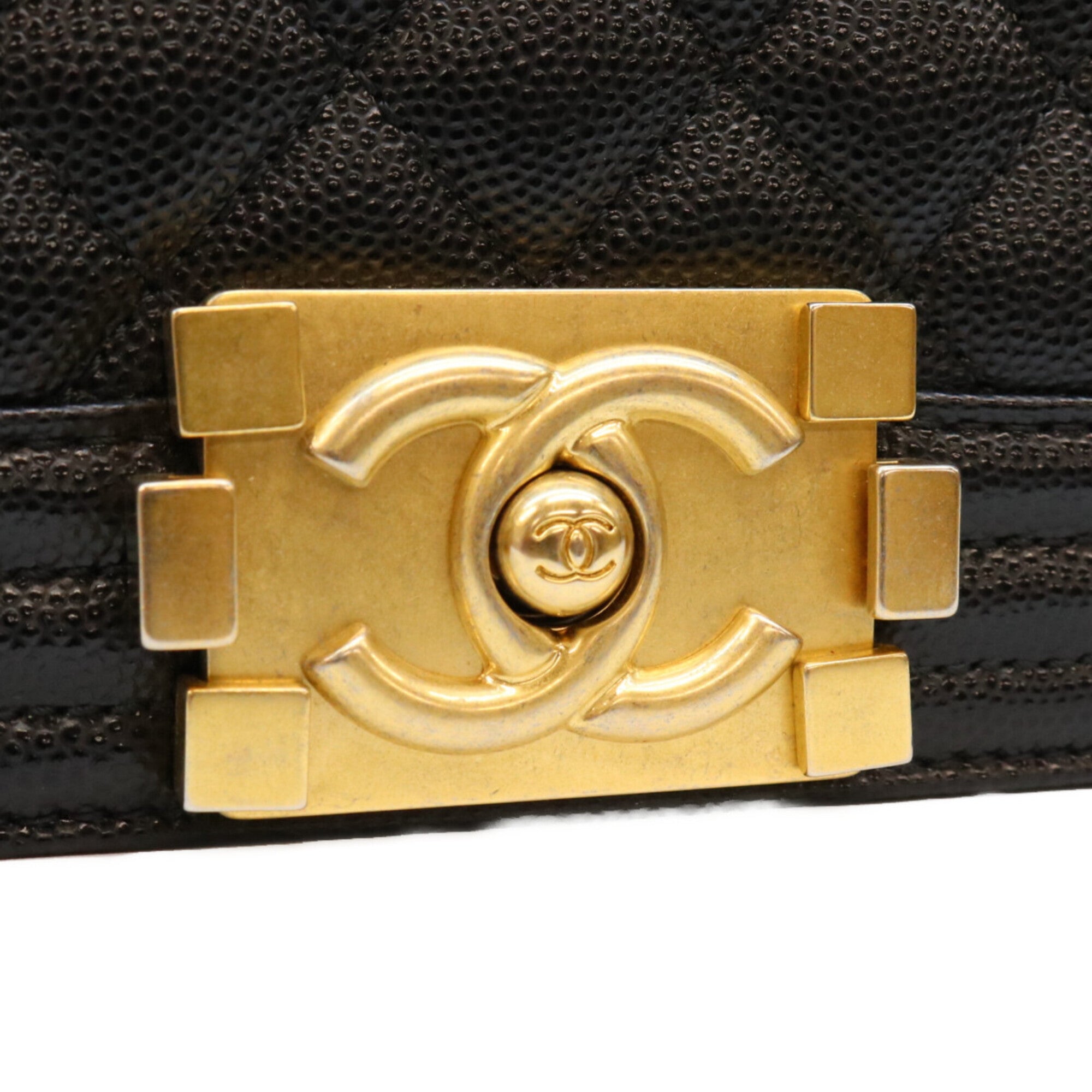 Chanel Black Grained Calfskin Shoulder Bag (Pre-Owned)