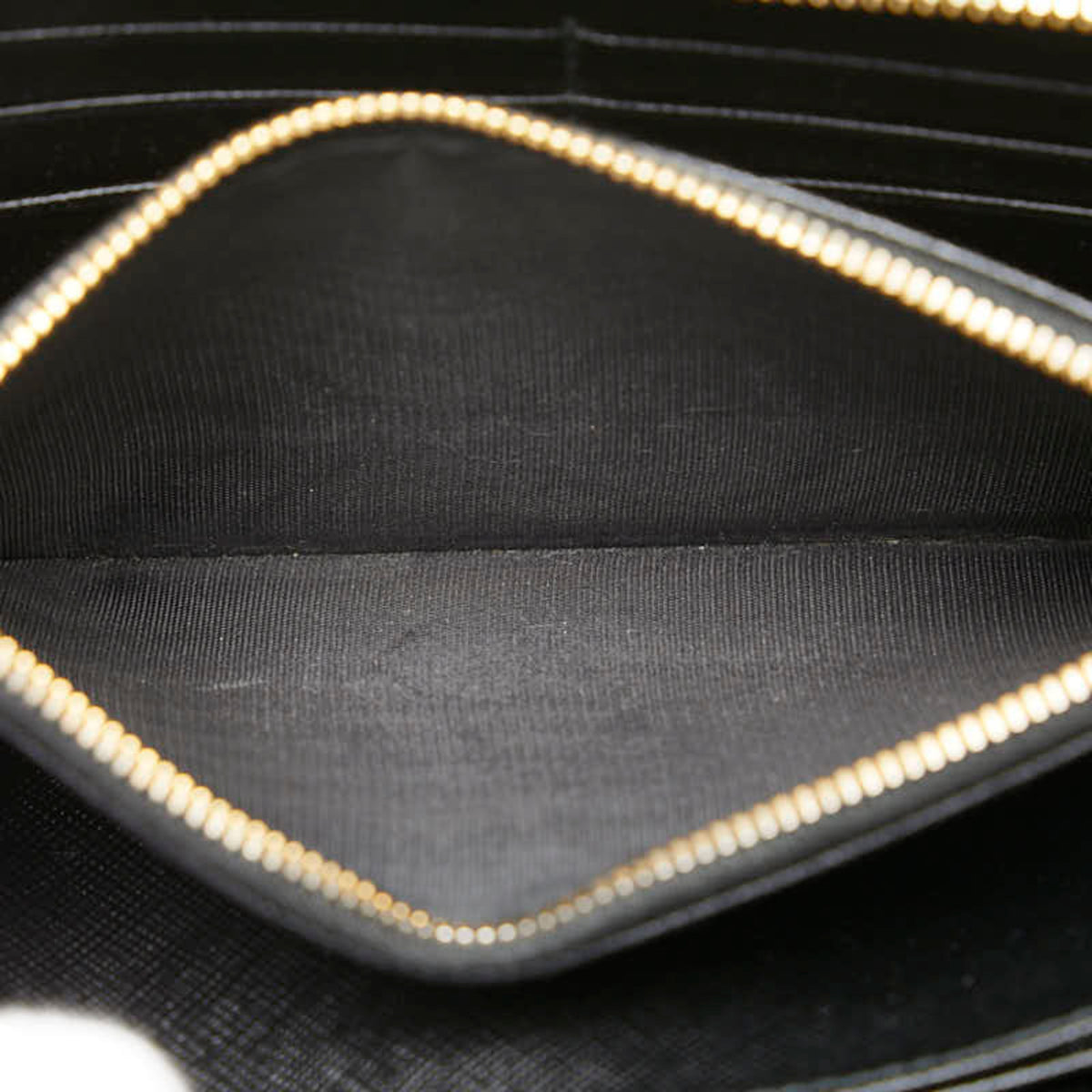 Prada Black Leather Long Wallet (Bi-Fold) (Pre-Owned)