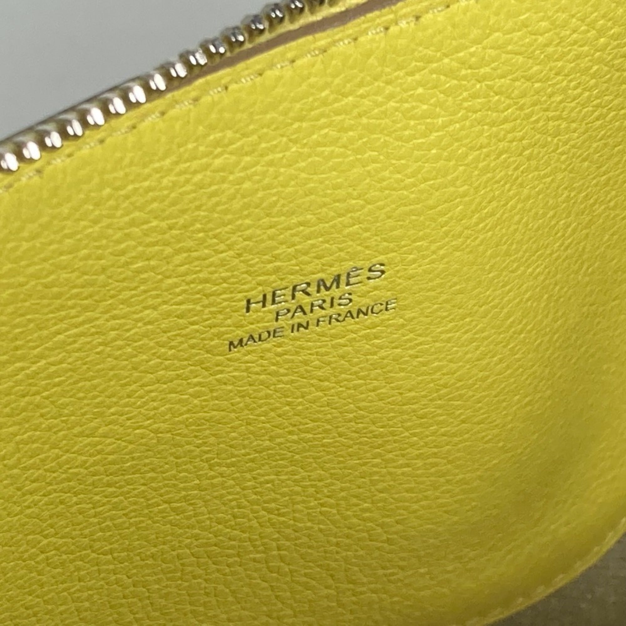 Hermes Beige Yellow Swift Leather Toile H Boston Bag Shoulder Bag Tote Bag (Pre-Owned)