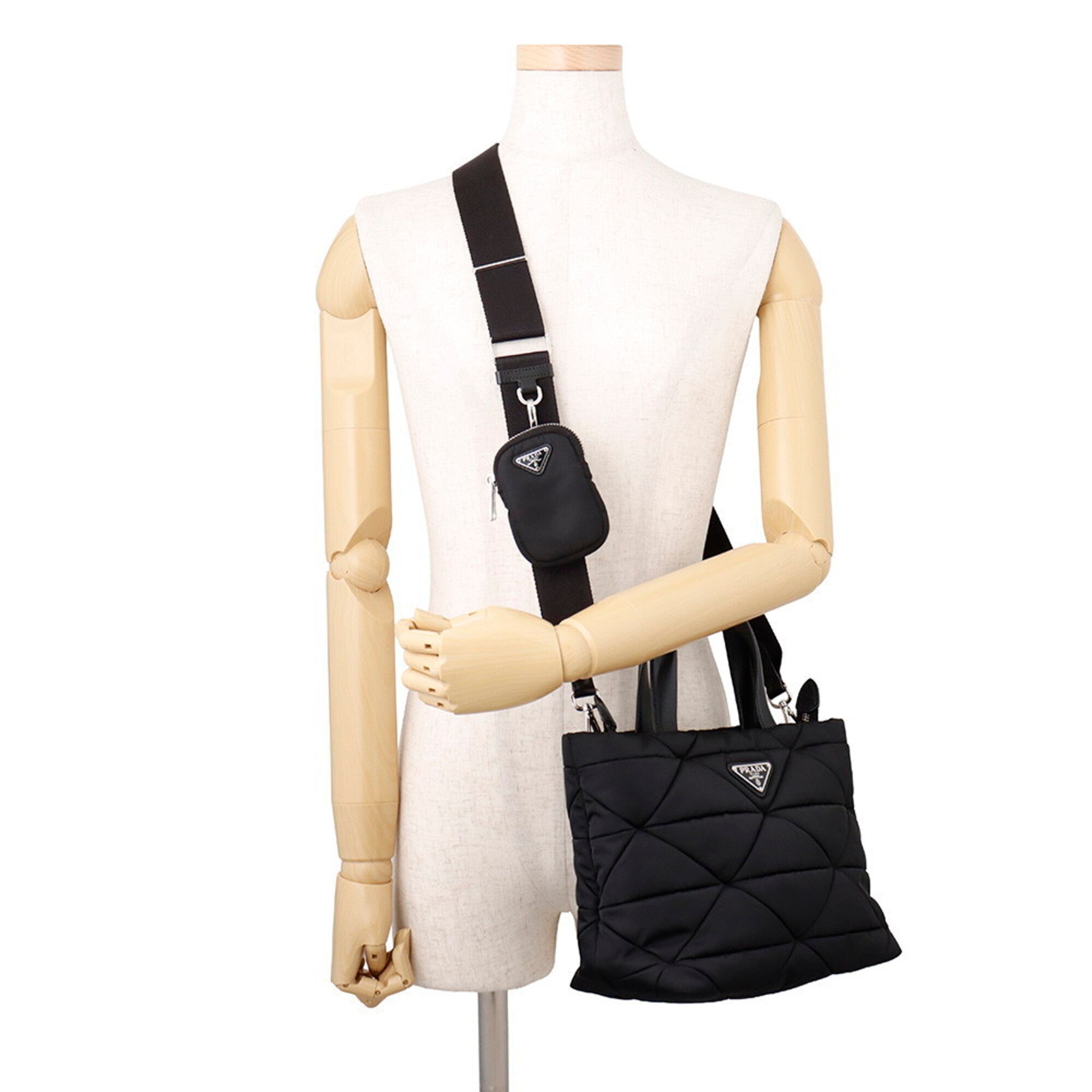Prada Black Nylon Handbag Tote Bag (Pre-Owned)