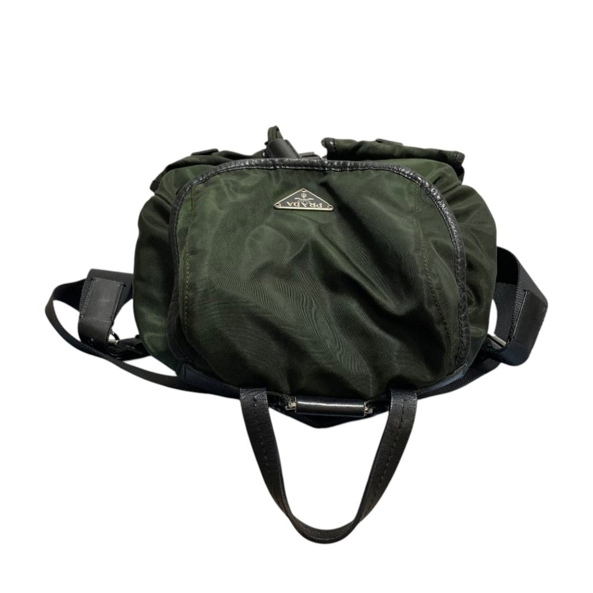 Prada Black Green Nylon Backpack (Pre-Owned)