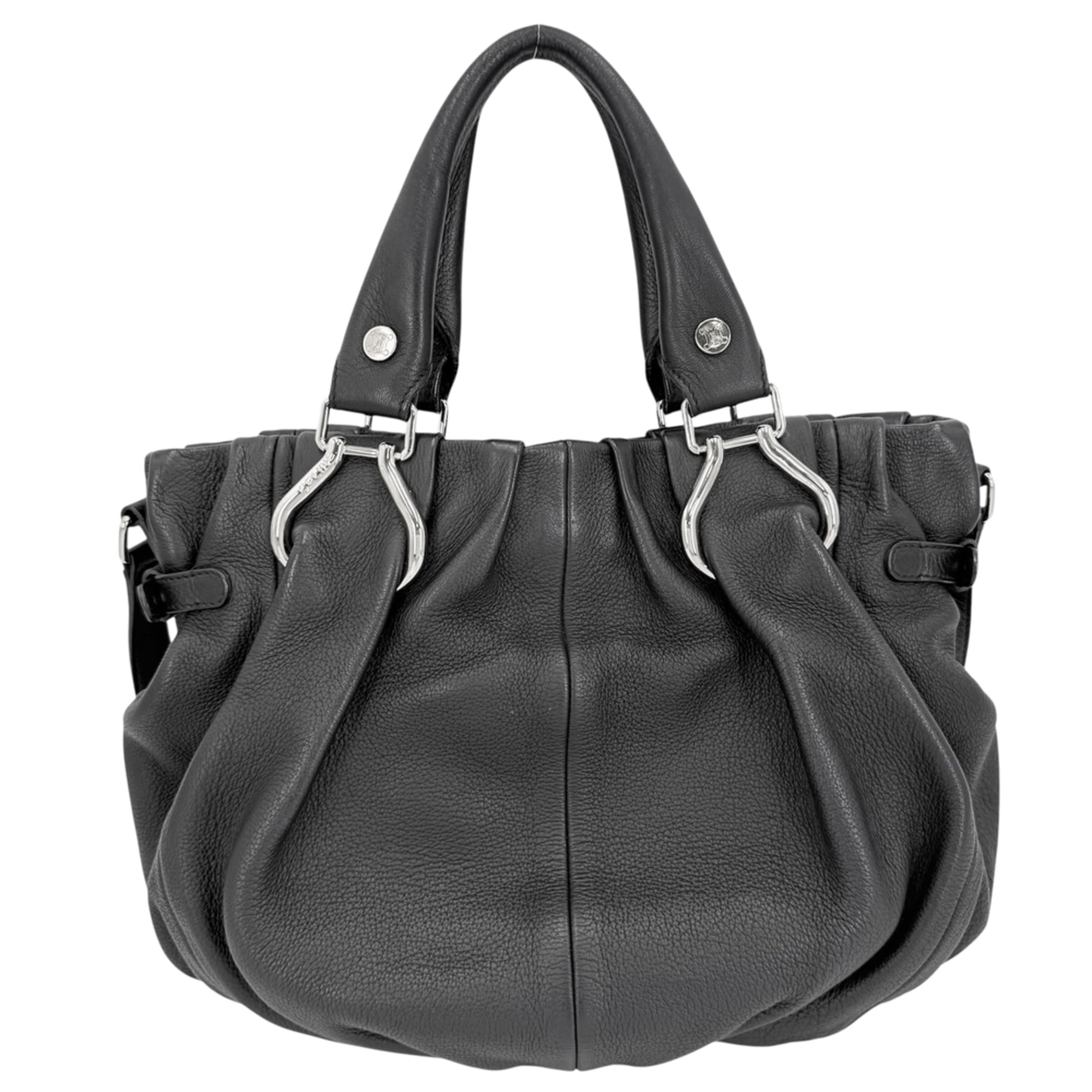 Celine Black White Leather Shoulder Bag (Pre-Owned)