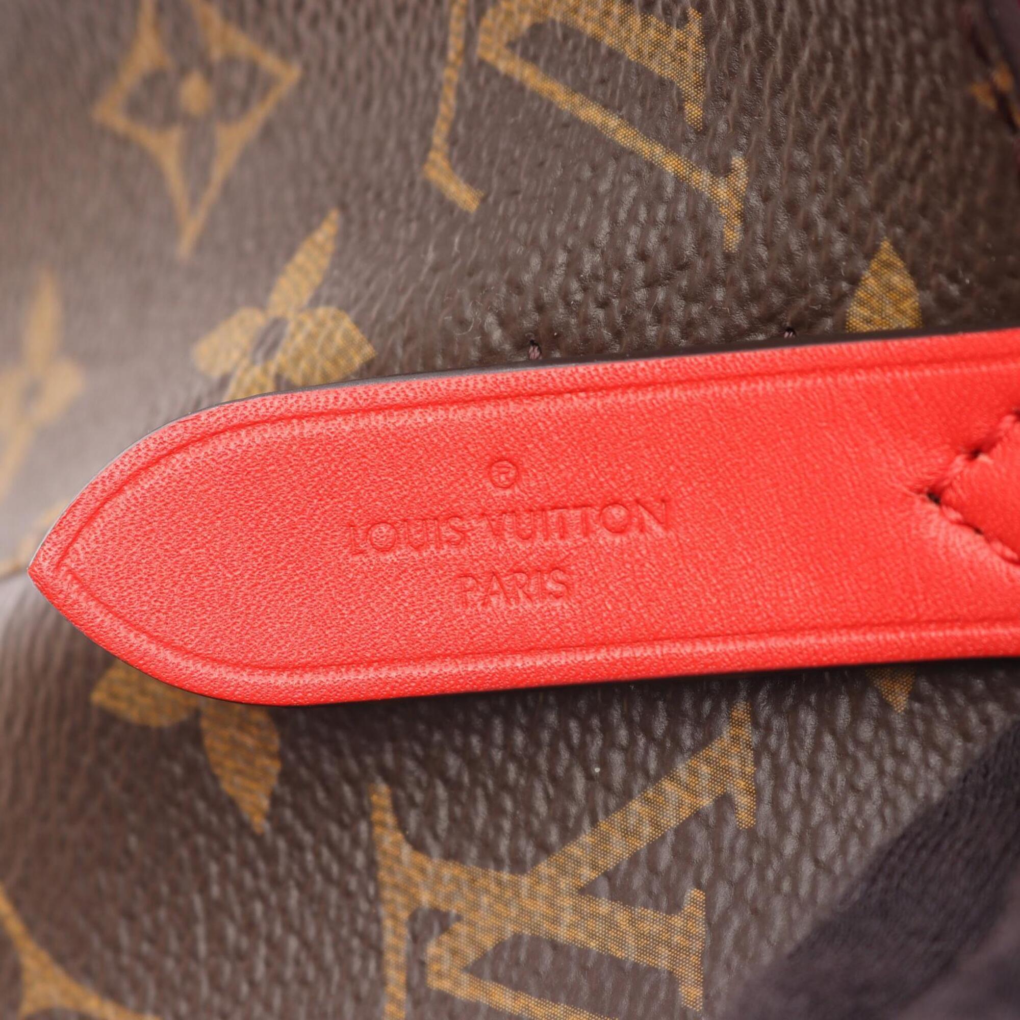 Louis Vuitton Brown Coquelicots Monogram Red Color Monogram Handbag Shoulder Bag (Pre-Owned)