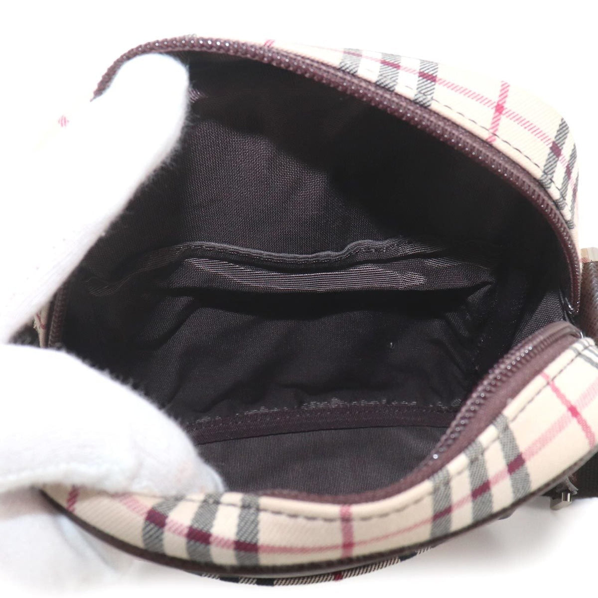 Burberry Beige Brown Canvas Leather Shoulder Bag (Pre-Owned)