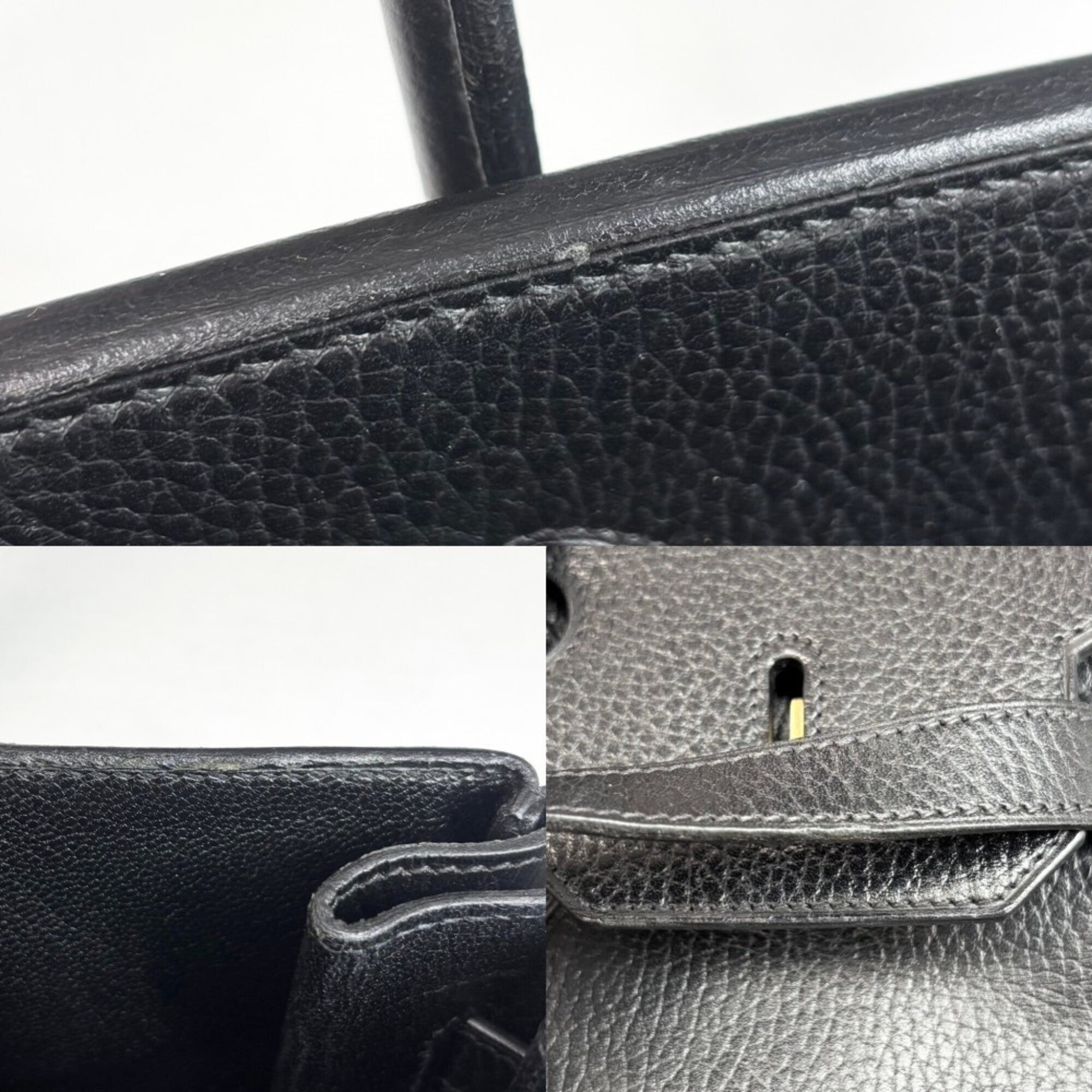 Hermes Black Leather Handbag (Pre-Owned)
