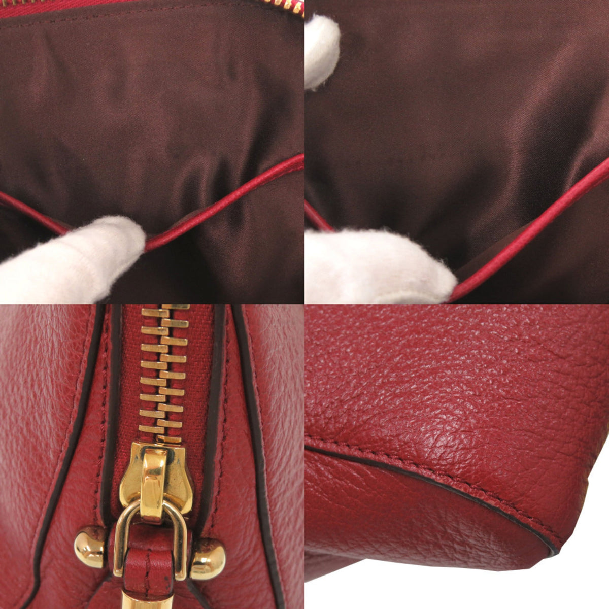 Tod's Red Color Leather Handbag Shoulder Bag (Pre-Owned)