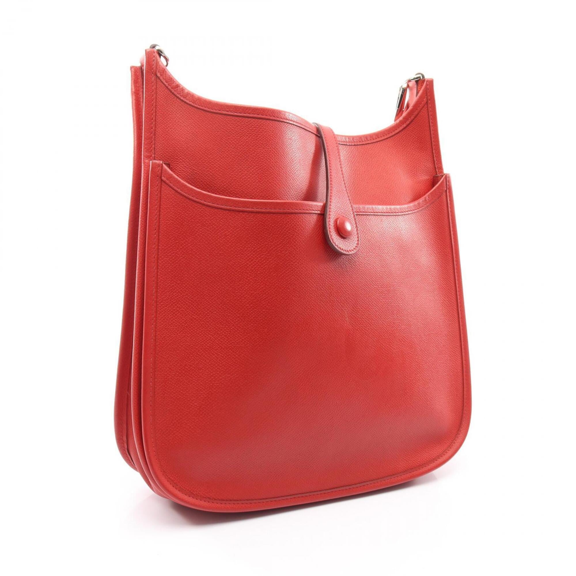 Hermes Red Color Rouge Casaque Epsom Leather Shoulder Bag (Pre-Owned)