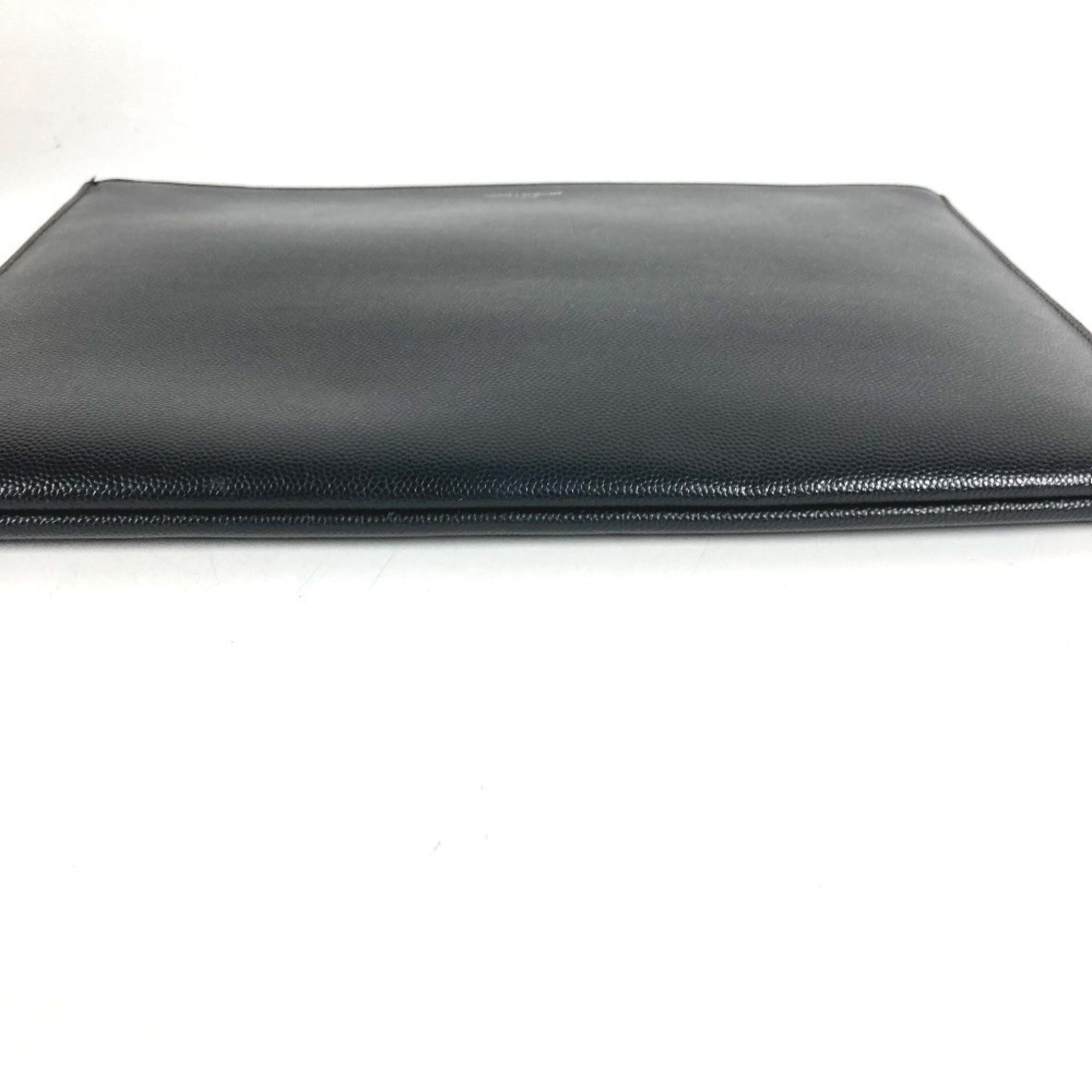 Saint Laurent Black Leather Clutch Bag Pouch (Pre-Owned)