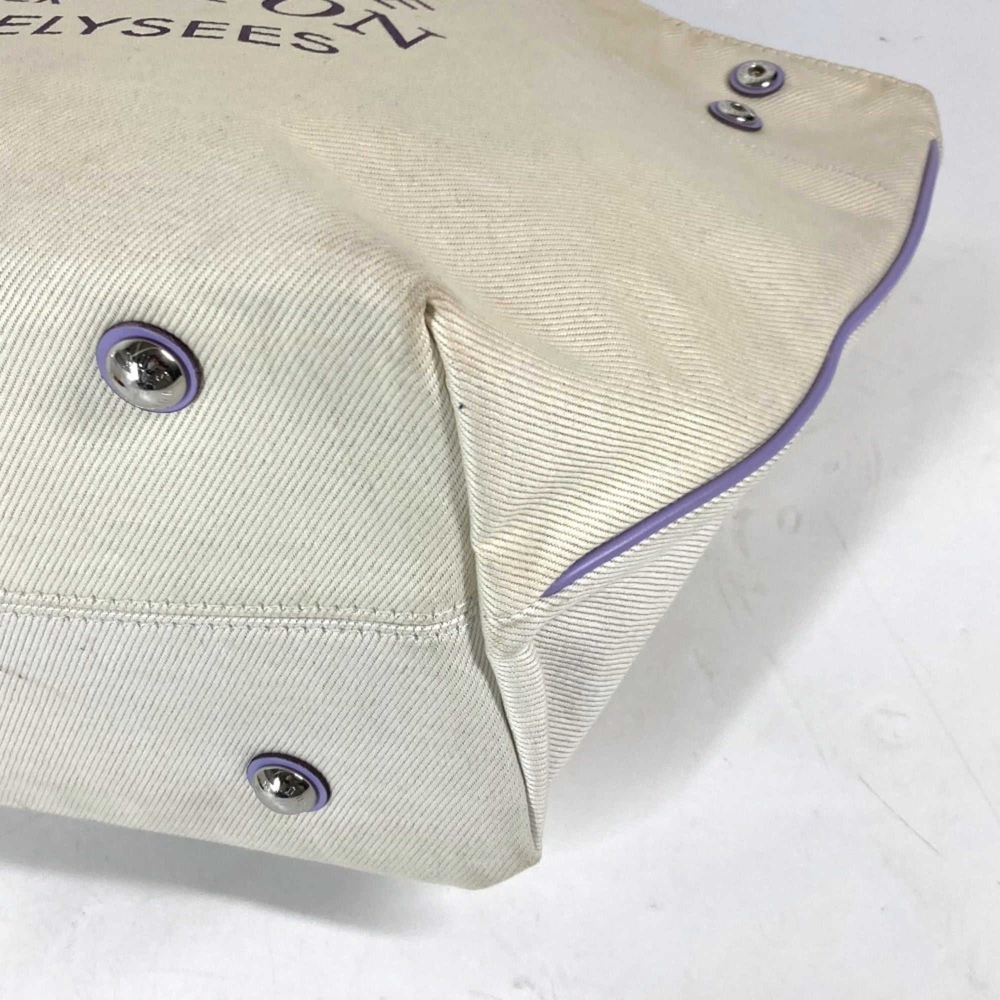 Louis Vuitton Beige Lilac Purple Leather Canvas Shoulder Bag (Pre-Owned)