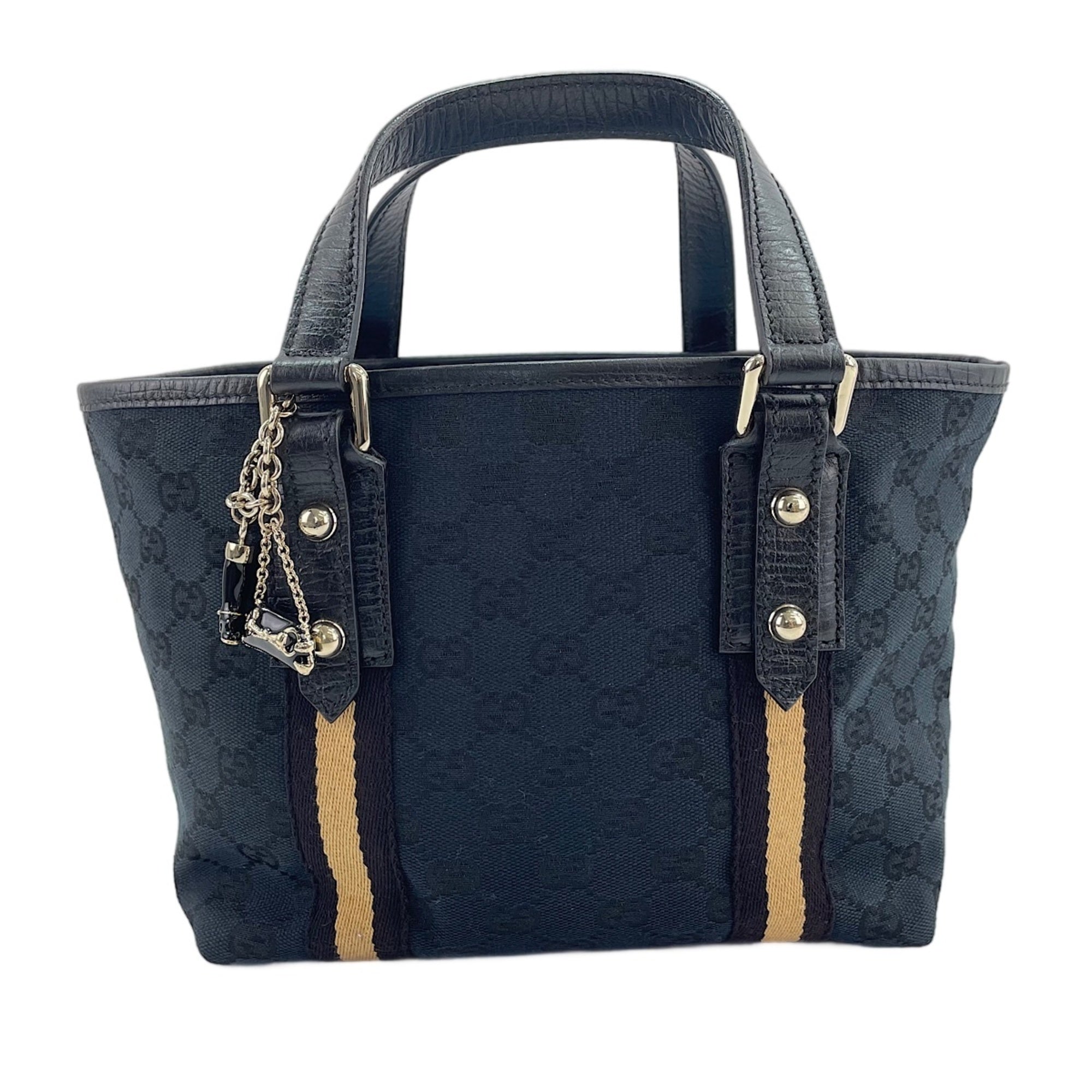Gucci Sherry Line Black Handbag (Pre-Owned)