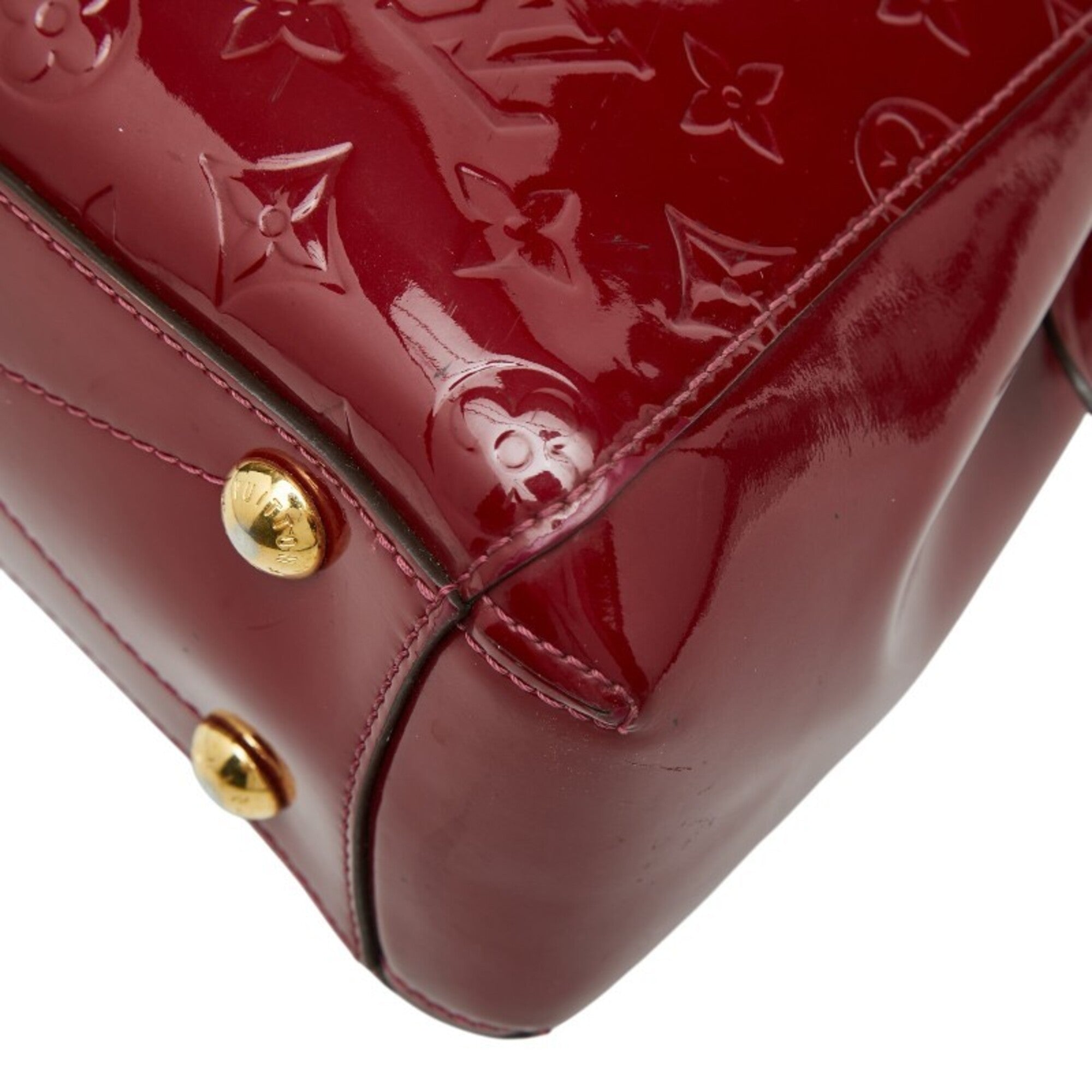 Louis Vuitton Indian Rose Red Color Patent Leather Handbag Shoulder Bag (Pre-Owned)