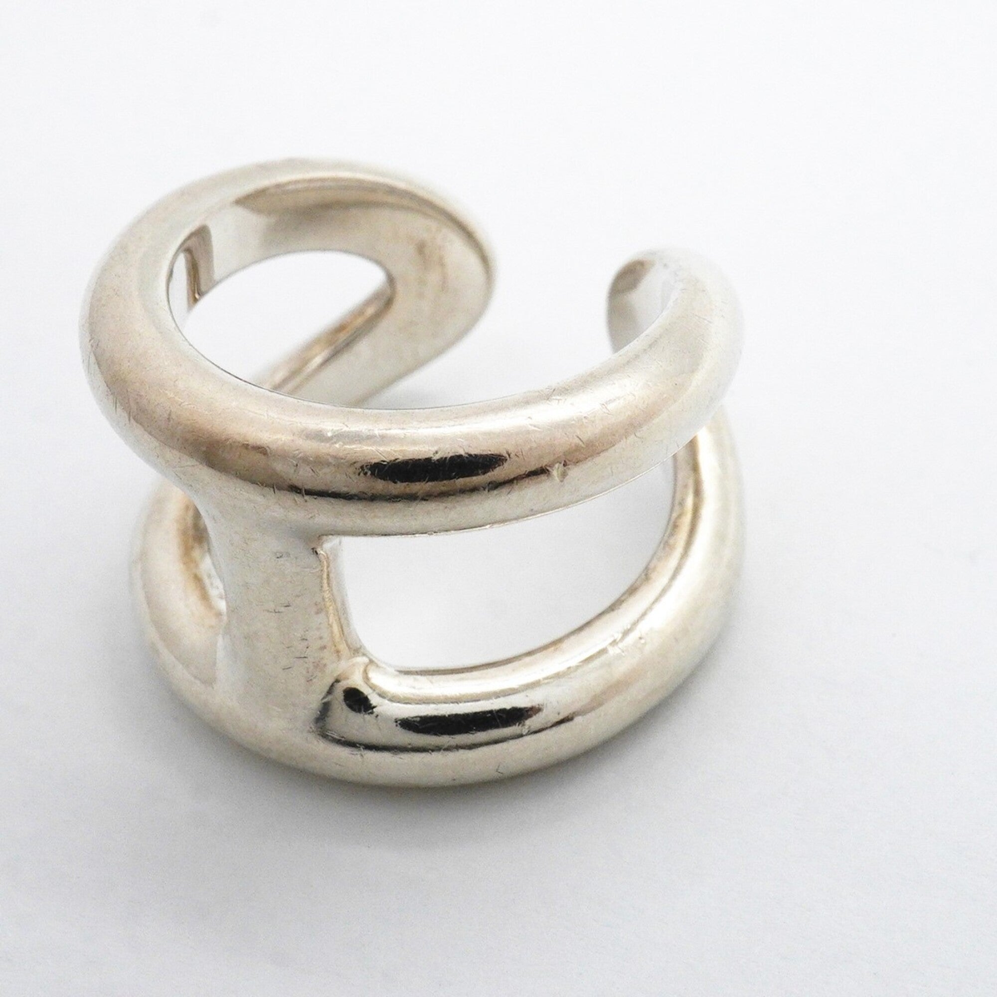 Hermes Silver 925 Band Ring (Pre-Owned)