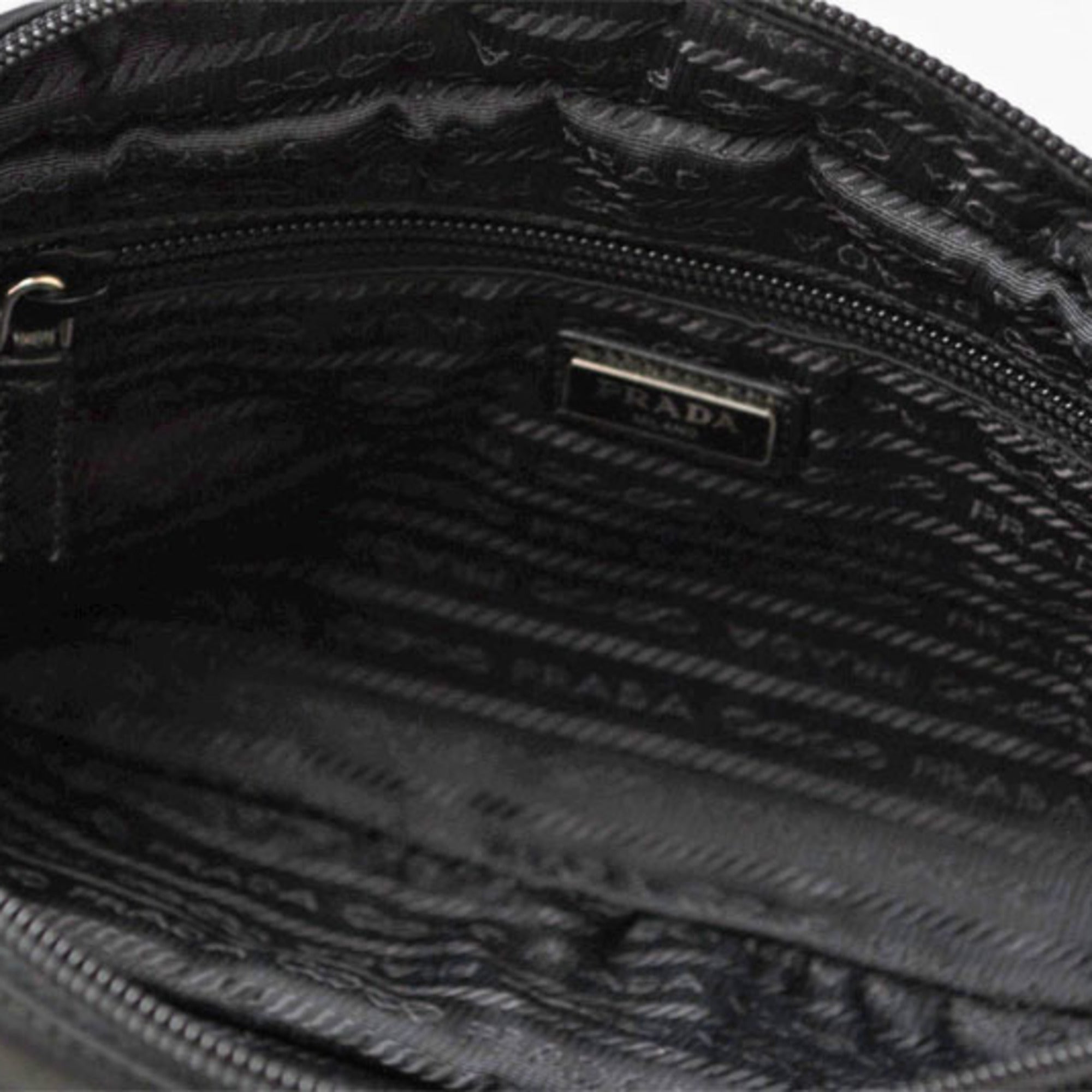 Prada Navy Black Nylon Clutch Bag (Pre-Owned)