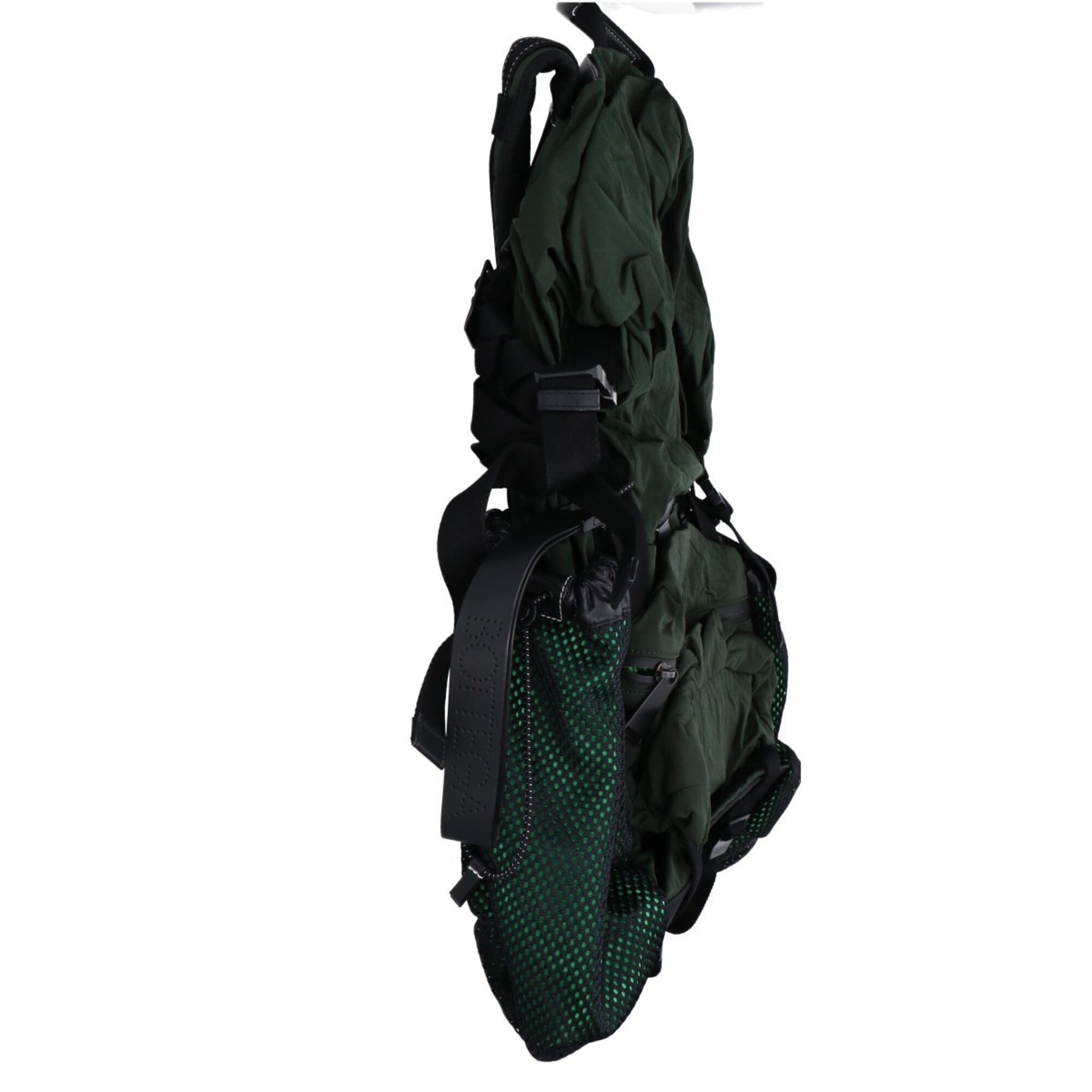 Bottega Veneta Black Green Nylon Backpack (Pre-Owned)