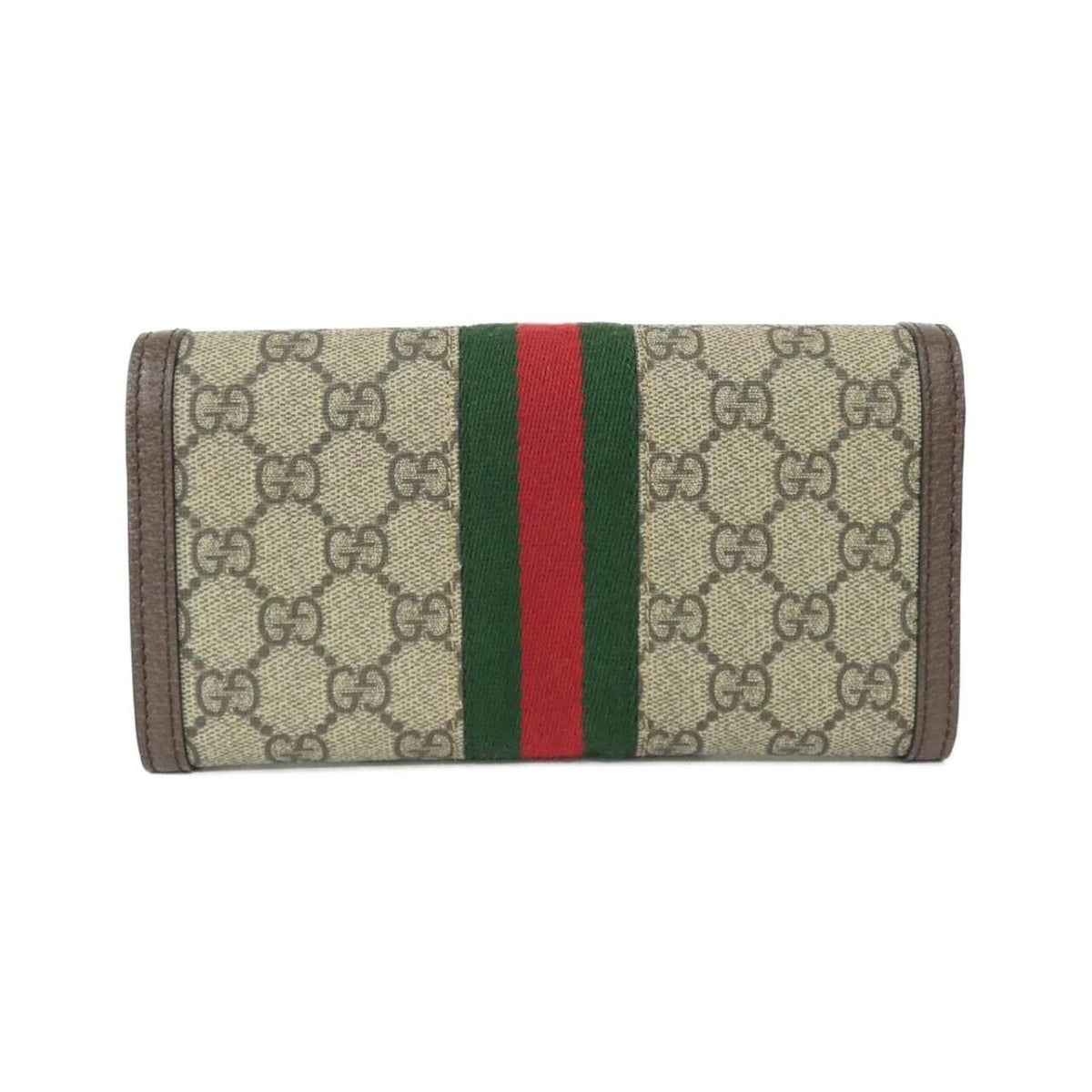 Gucci Ophidia Beige Brown Gg Supreme Long Wallet (Bi-Fold) (Pre-Owned)