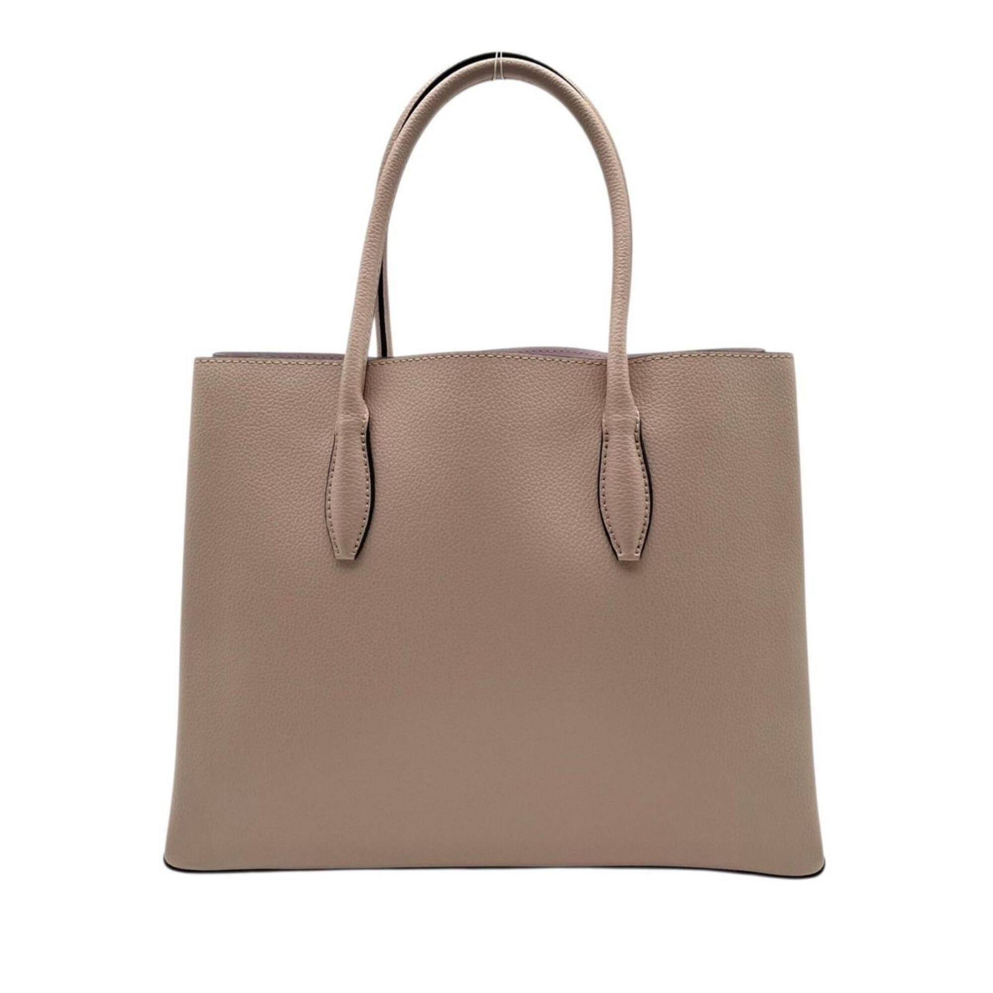 Kate Spade Light Pink White Leather Handbag Shoulder Bag Tote Bag (Pre-Owned)
