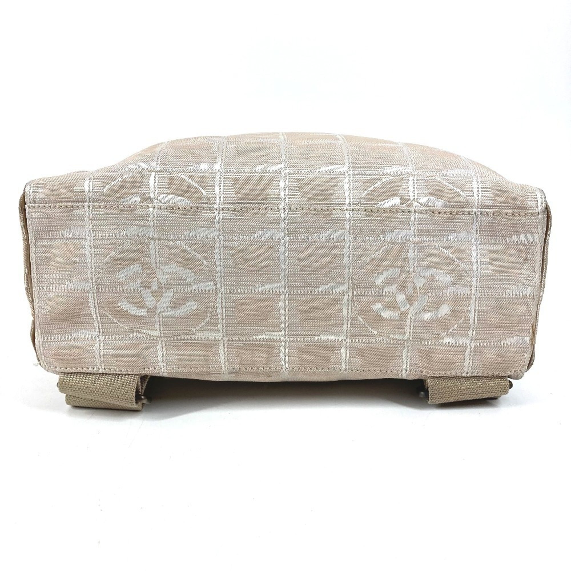 Chanel New Travel Line Beige Nylon Leather Backpack (Pre-Owned)