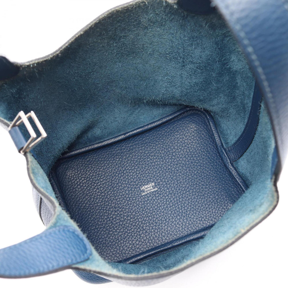 Hermes Blue Taurillon Clemence Leather Handbag (Pre-Owned)