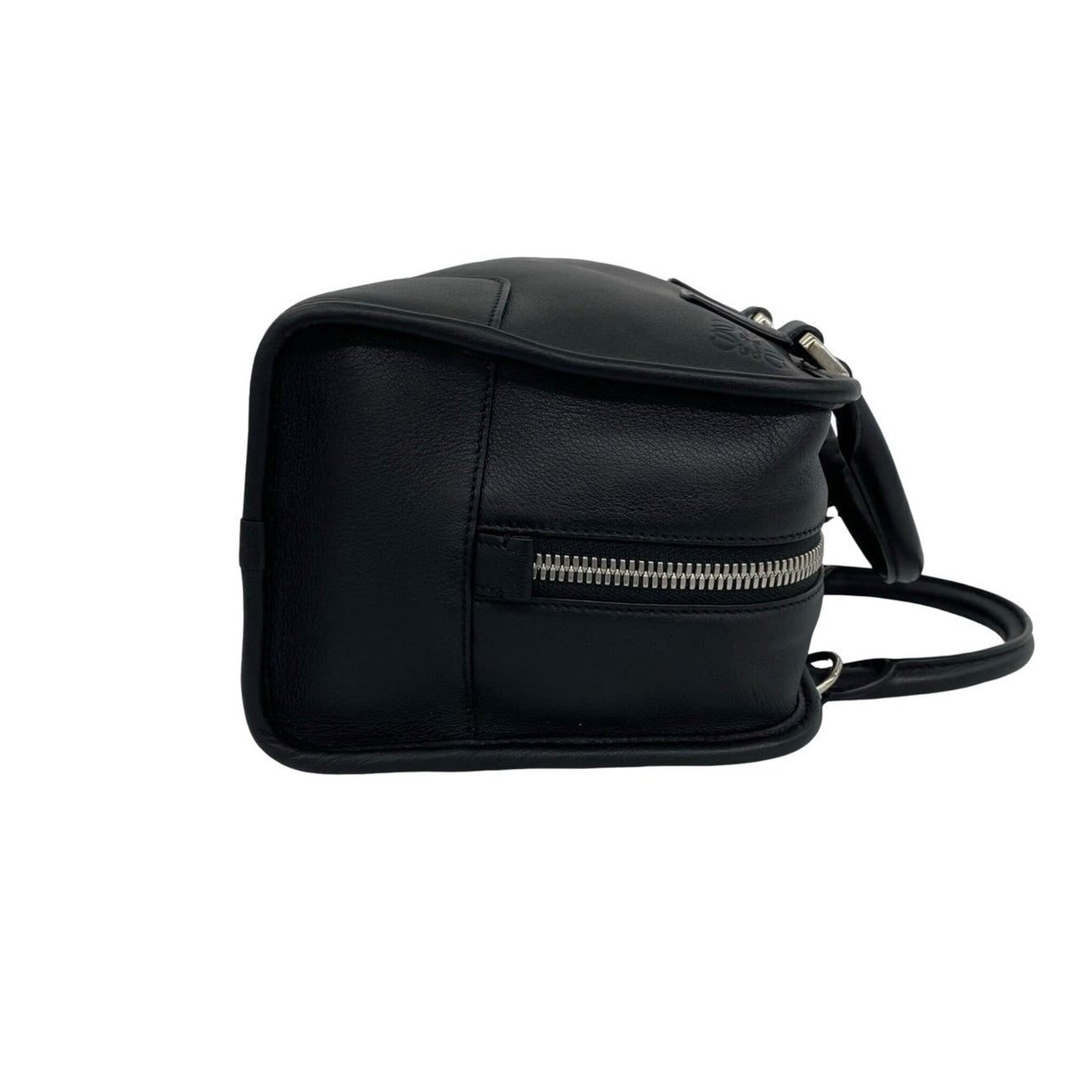 Loewe Black Leather Boston Bag Handbag Shoulder Bag (Pre-Owned)