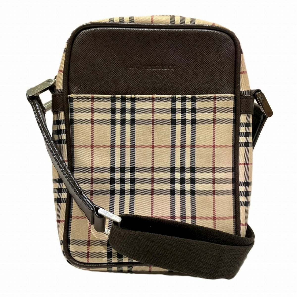 Burberry Brown Canvas Leather Shoulder Bag (Pre-Owned)