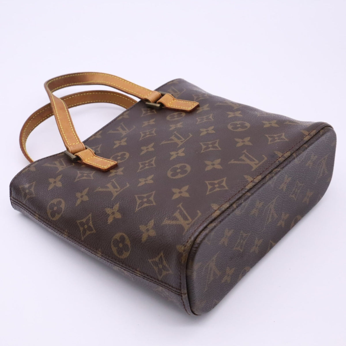 Louis Vuitton Monogram Beige Brown Coated Canvas Leather Handbag (Pre-Owned)