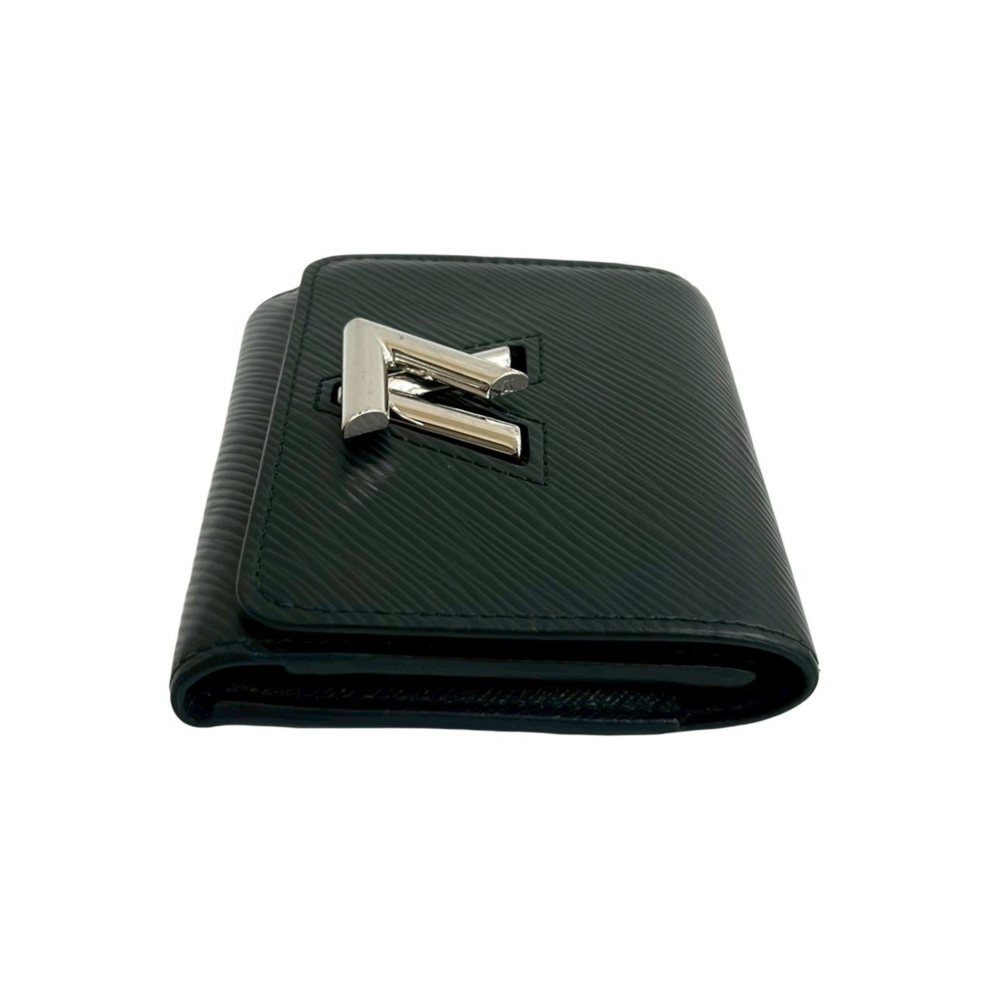 Louis Vuitton Black Leather Wallet (Tri-Fold) (Pre-Owned)