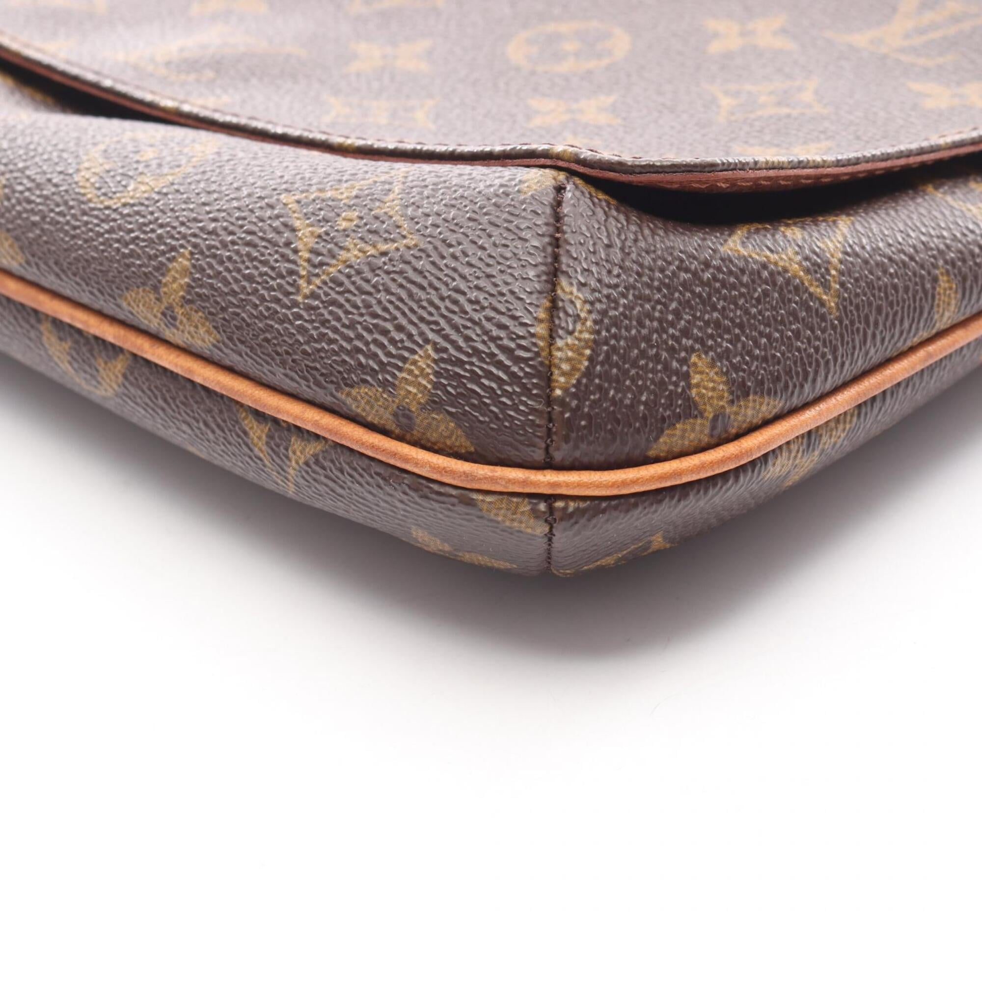 Louis Vuitton Brown Coated Canvas Monogram Leather Handbag Shoulder Bag (Pre-Owned)