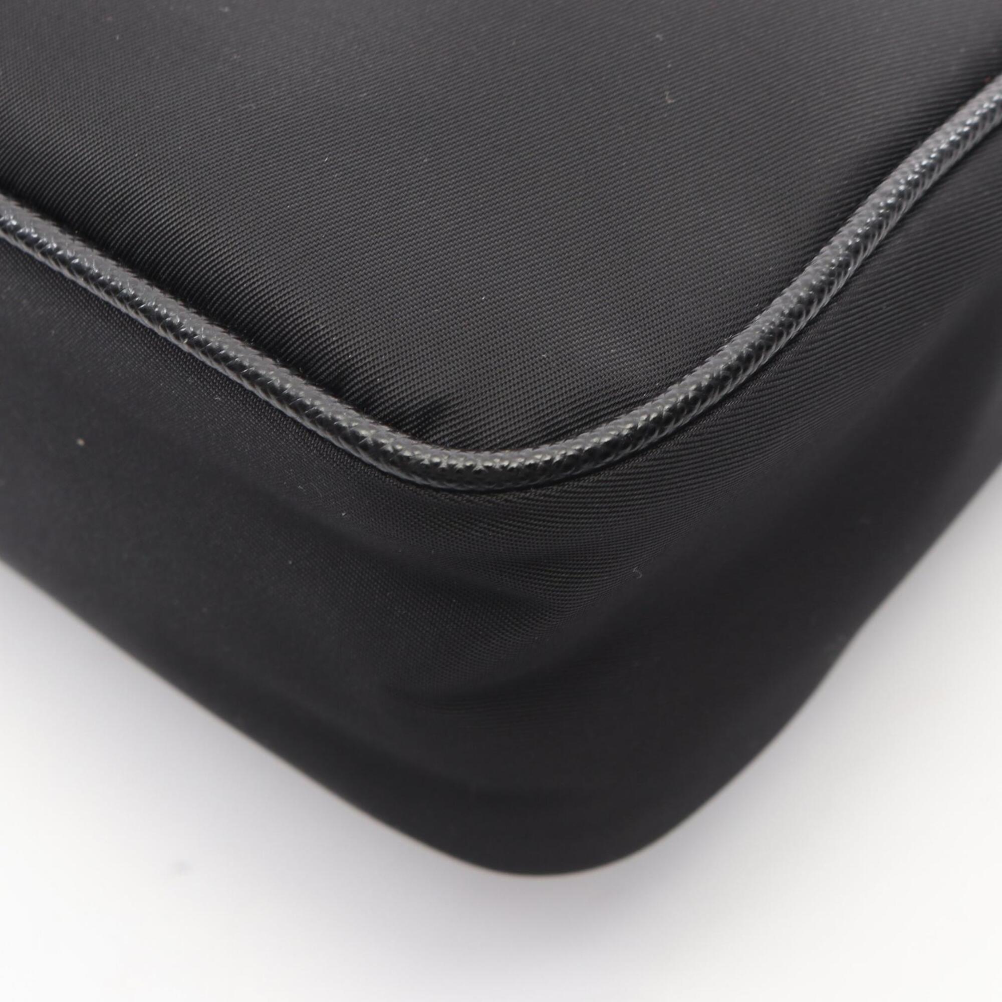Prada Black Nylon Leather Handbag Pouch Shoulder Bag (Pre-Owned)