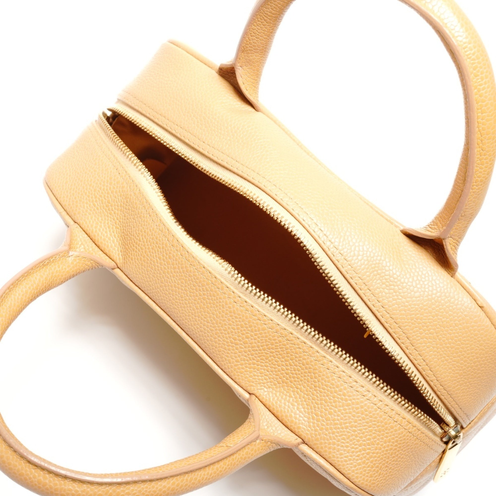 Chanel Beige Grained Calfskin Handbag (Pre-Owned)