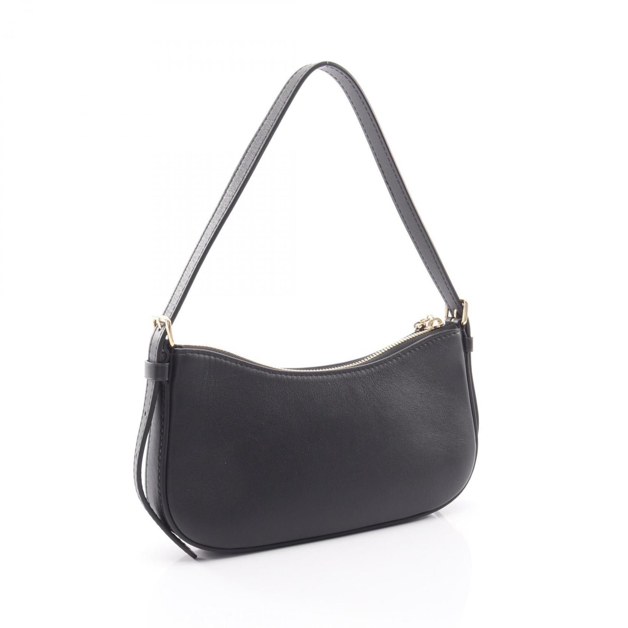 Louis Vuitton Black Leather Handbag Pochette Shoulder Bag (Pre-Owned)