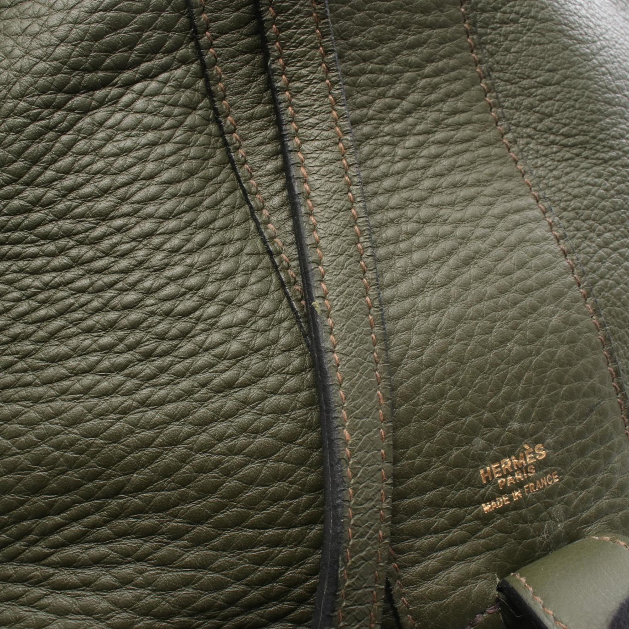 Hermes Intercity Khaki Taurillon Clemence Leather Handbag (Pre-Owned)
