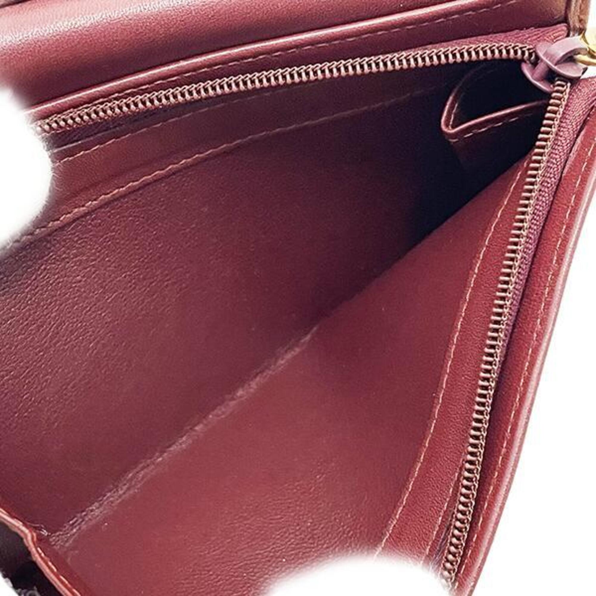 Cartier Must Bordeaux Leather Wallet (Tri-Fold) (Pre-Owned)