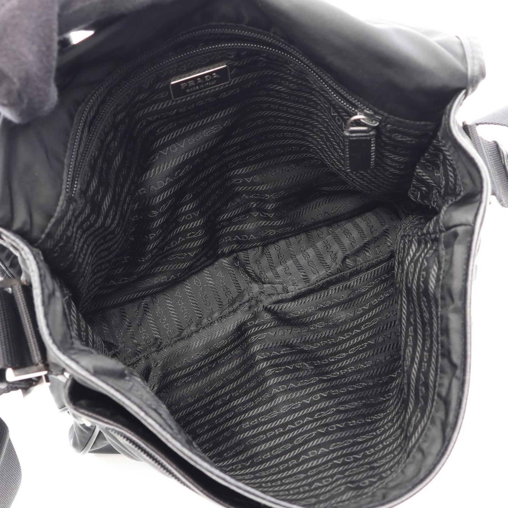 Prada Black Nylon Saffiano Handbag Shoulder Bag (Pre-Owned)