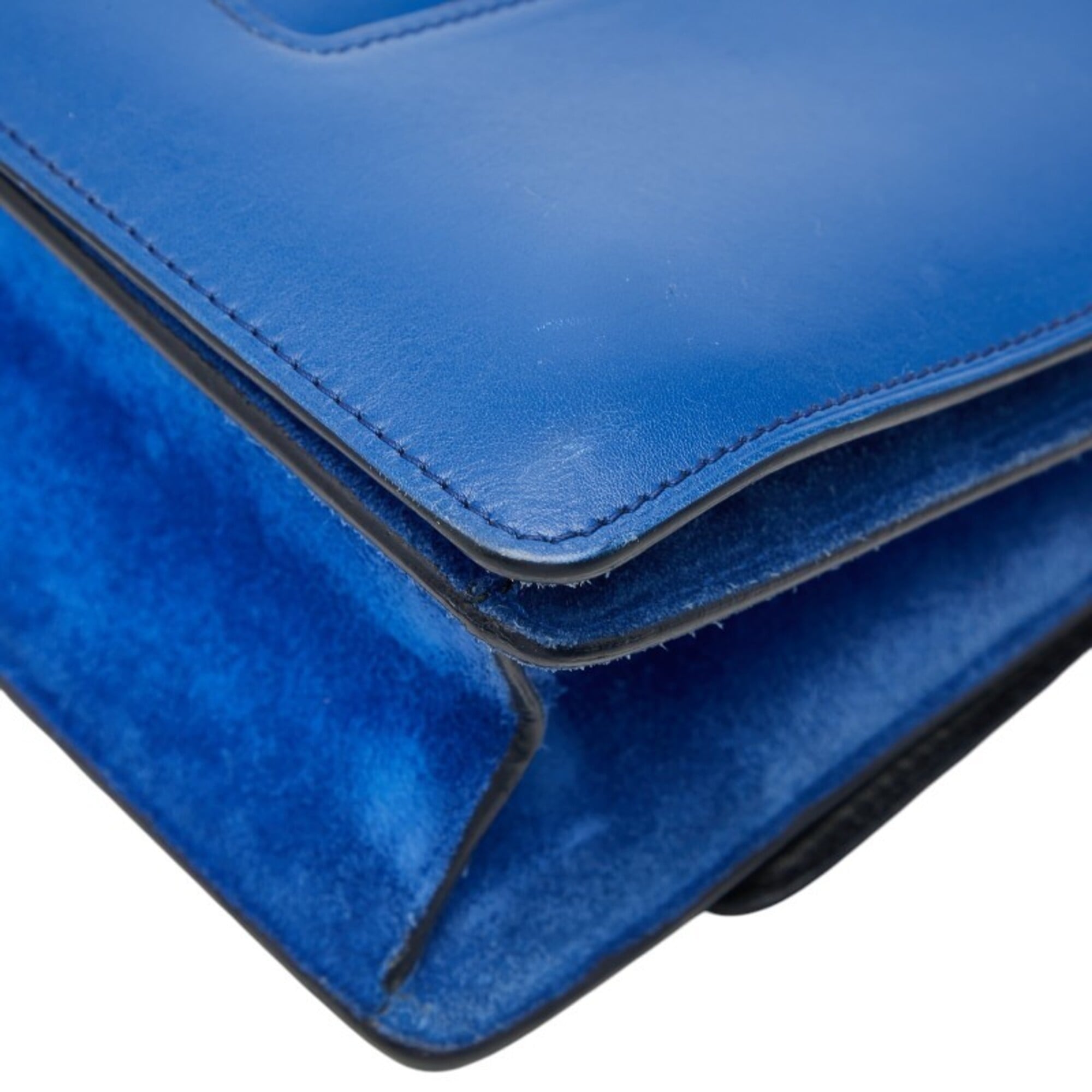 Celine Blue Suede Leather Shoulder Bag (Pre-Owned)