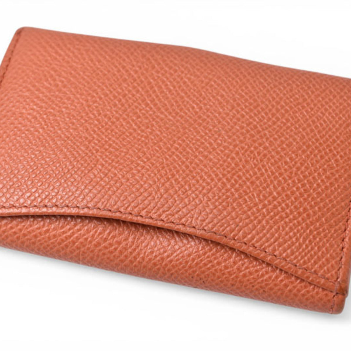 Bvlgari Orange Leather Coin Purse/Coin Case (Pre-Owned)