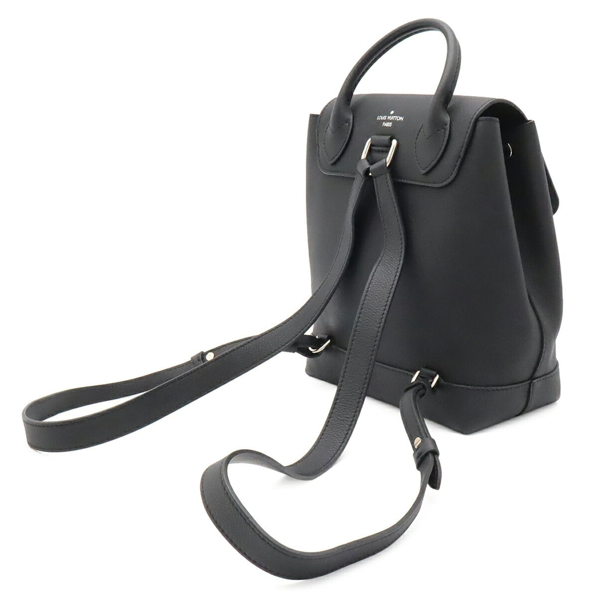 Louis Vuitton Black Noir Leather Backpack (Pre-Owned)