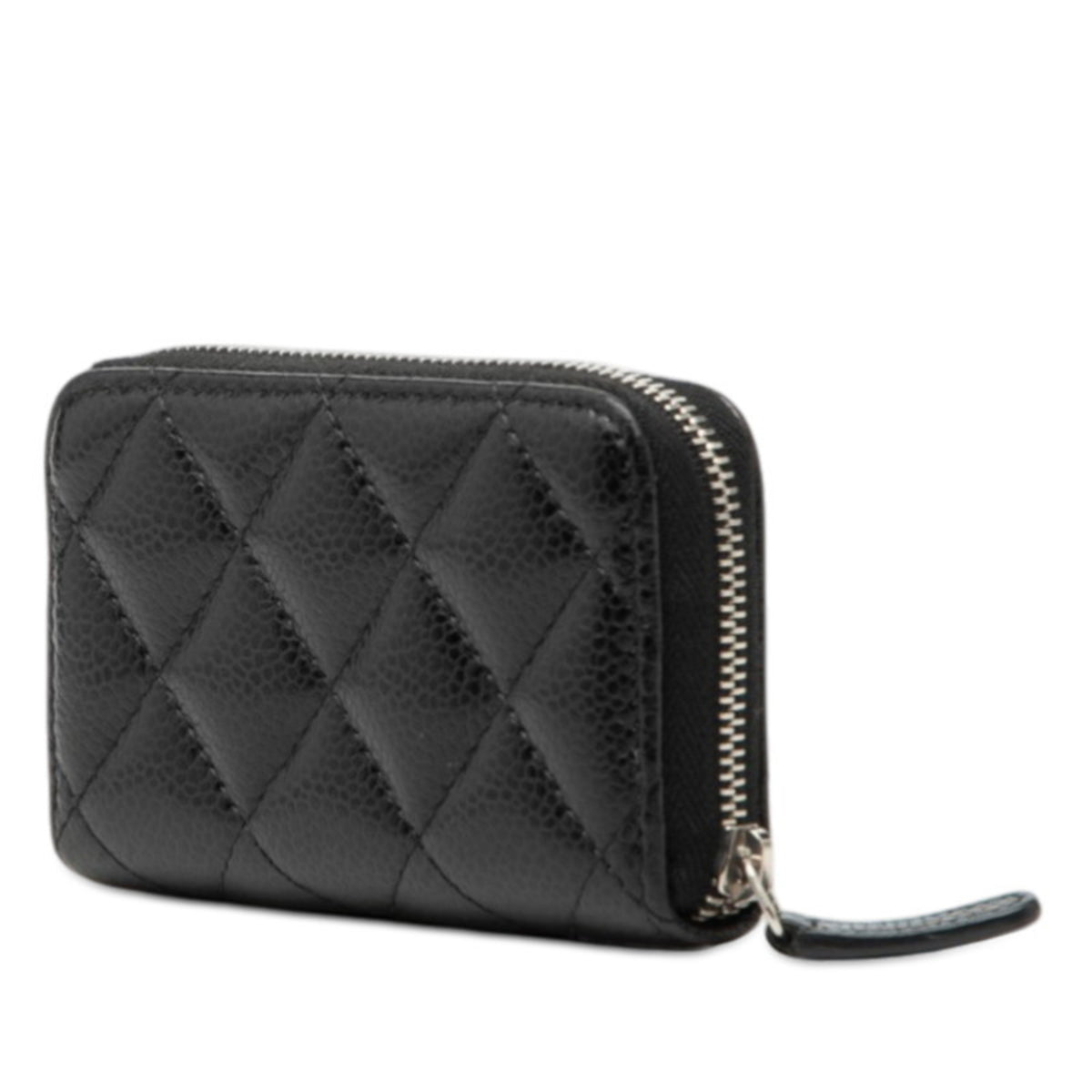 Chanel Matelasse Black Grained Calfskin Coin Purse/Coin Case (Pre-Owned)