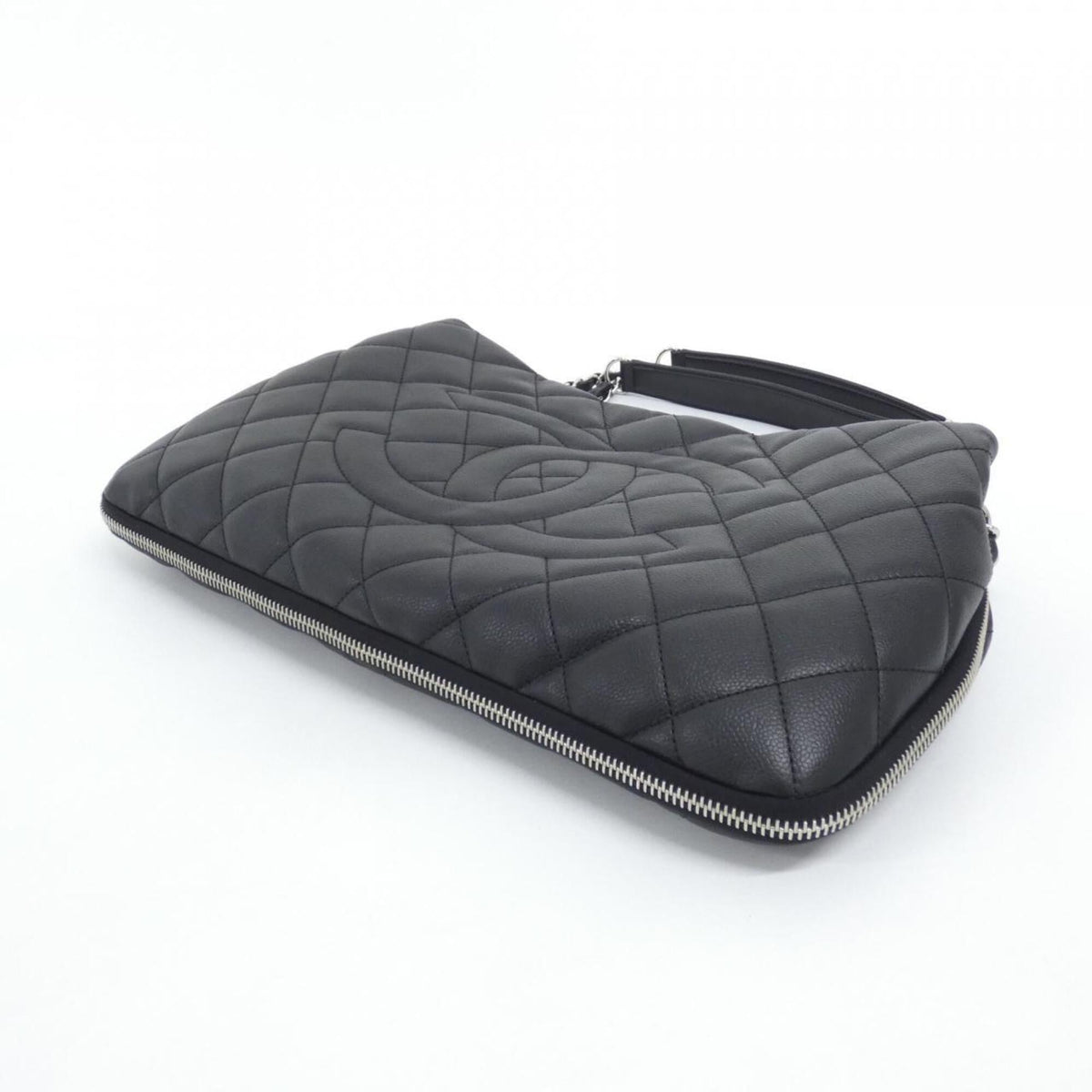 Chanel Black Grained Calfskin Shoulder Bag (Pre-Owned)