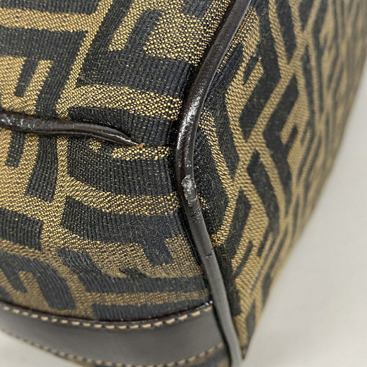 Fendi Brown Nylon Canvas Handbag (Pre-Owned)