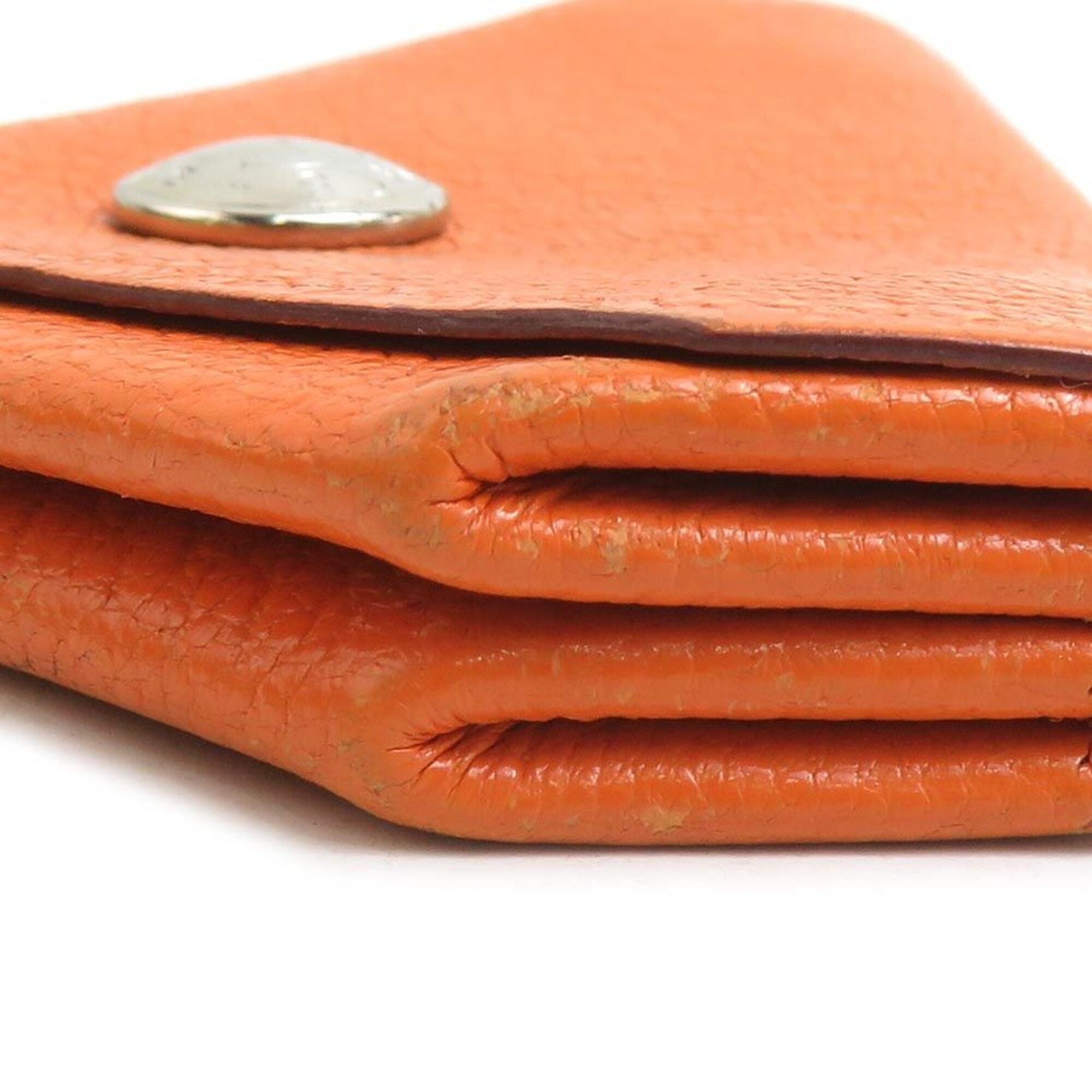 Hermes Orange Leather Coin Purse/Coin Case (Pre-Owned)
