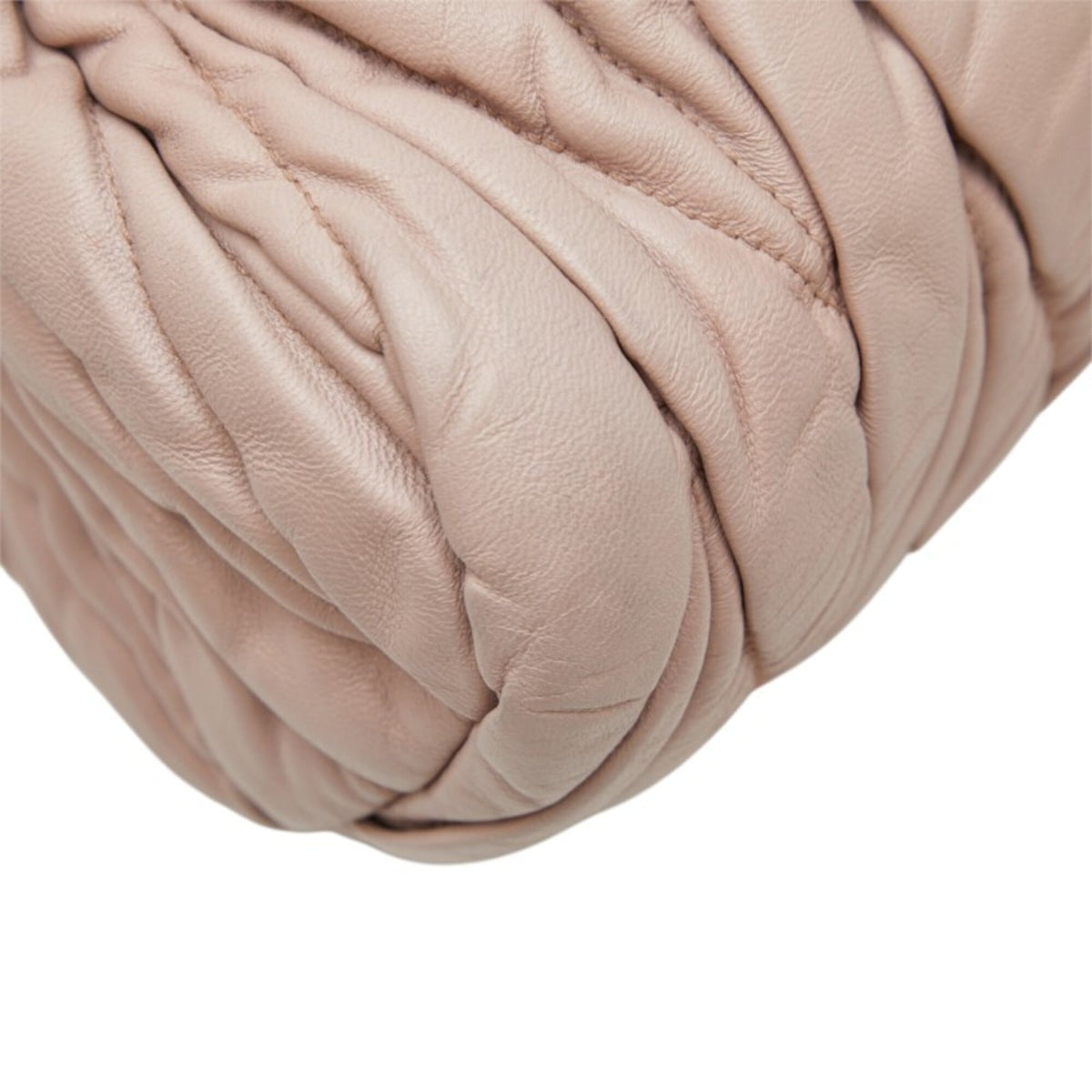 Miu Miu Matelasse Pink Beige Red Color Leather Shoulder Bag (Pre-Owned)