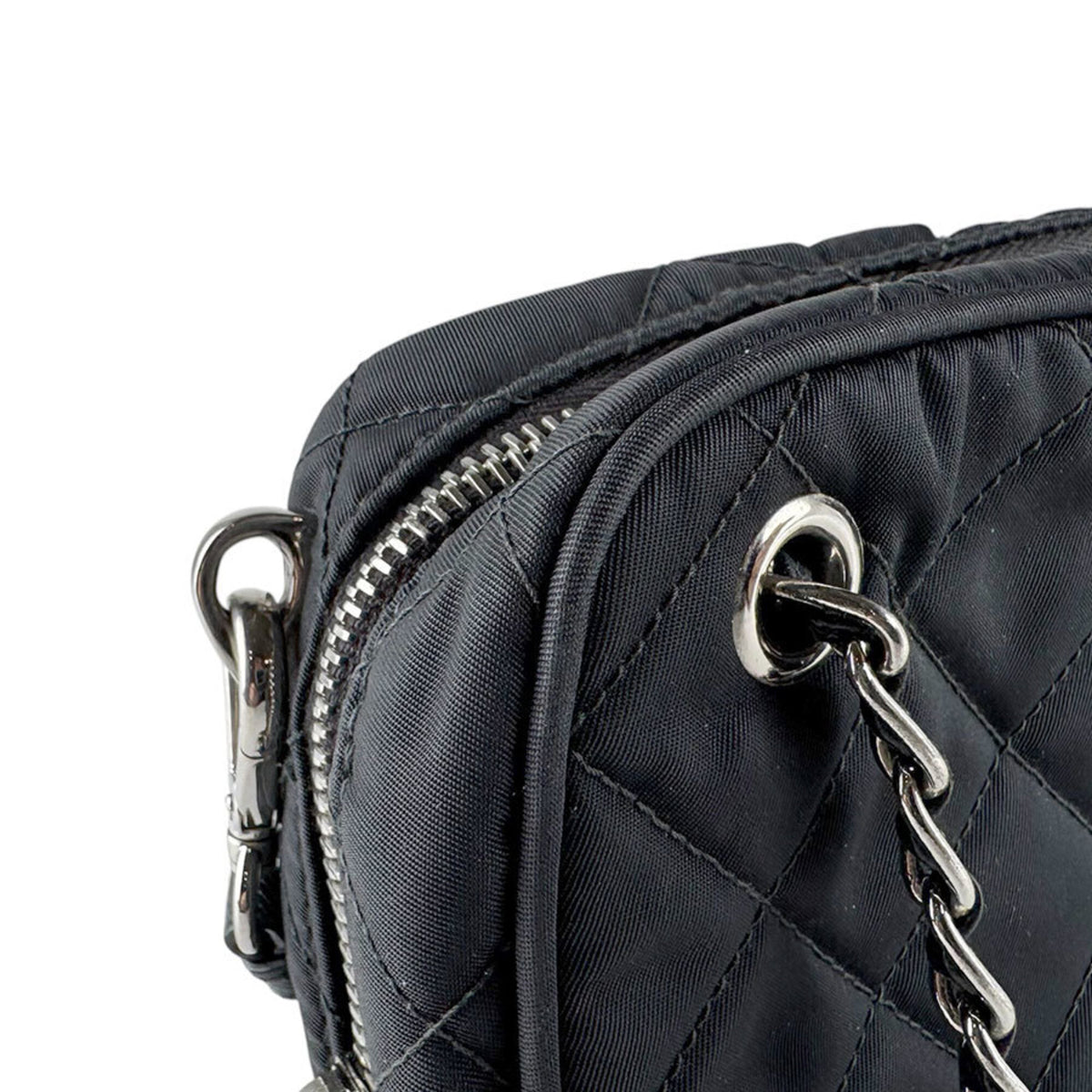 Prada Black Nylon Leather Handbag (Pre-Owned)