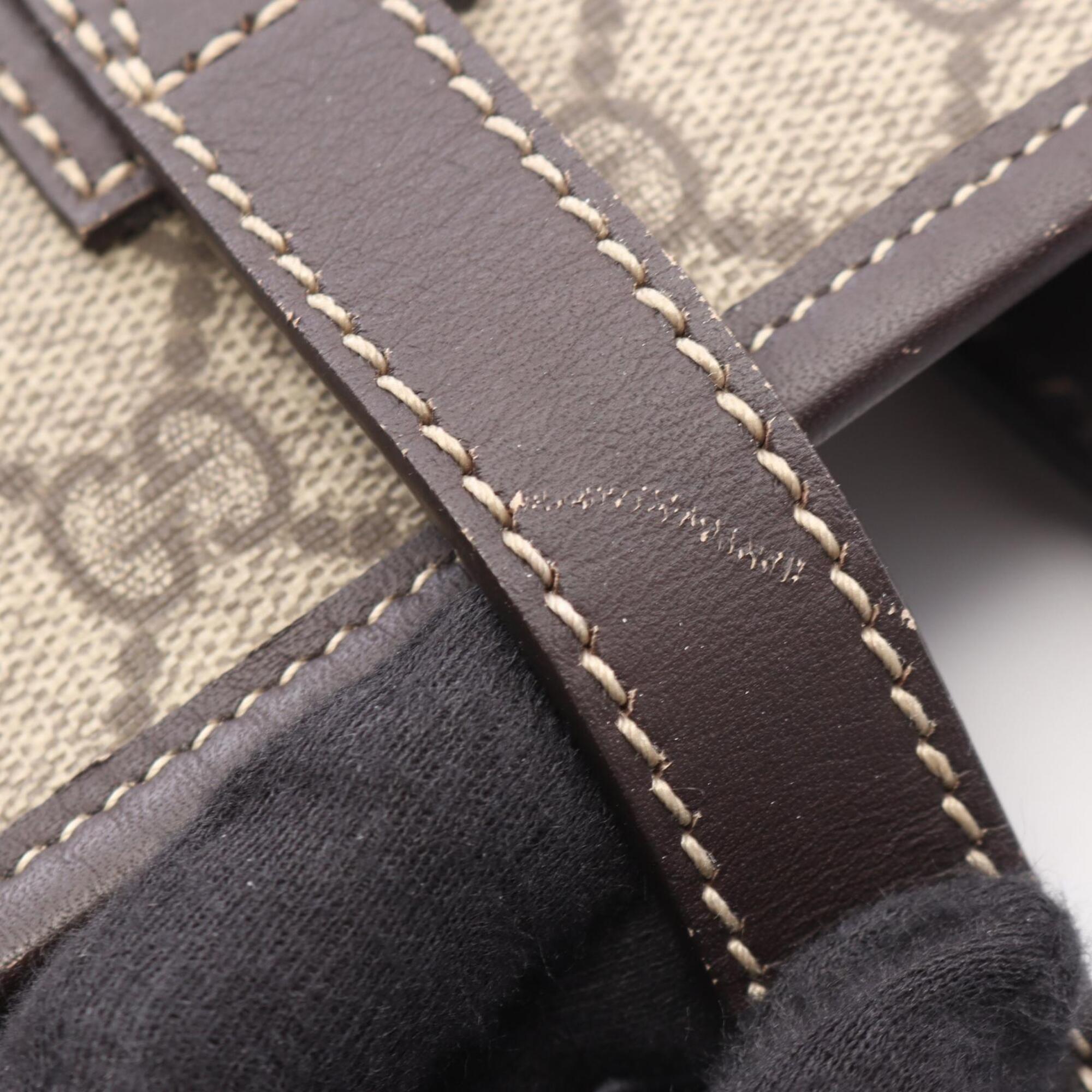 Gucci Beige Brown Pvc Leather Handbag Tote Bag (Pre-Owned)