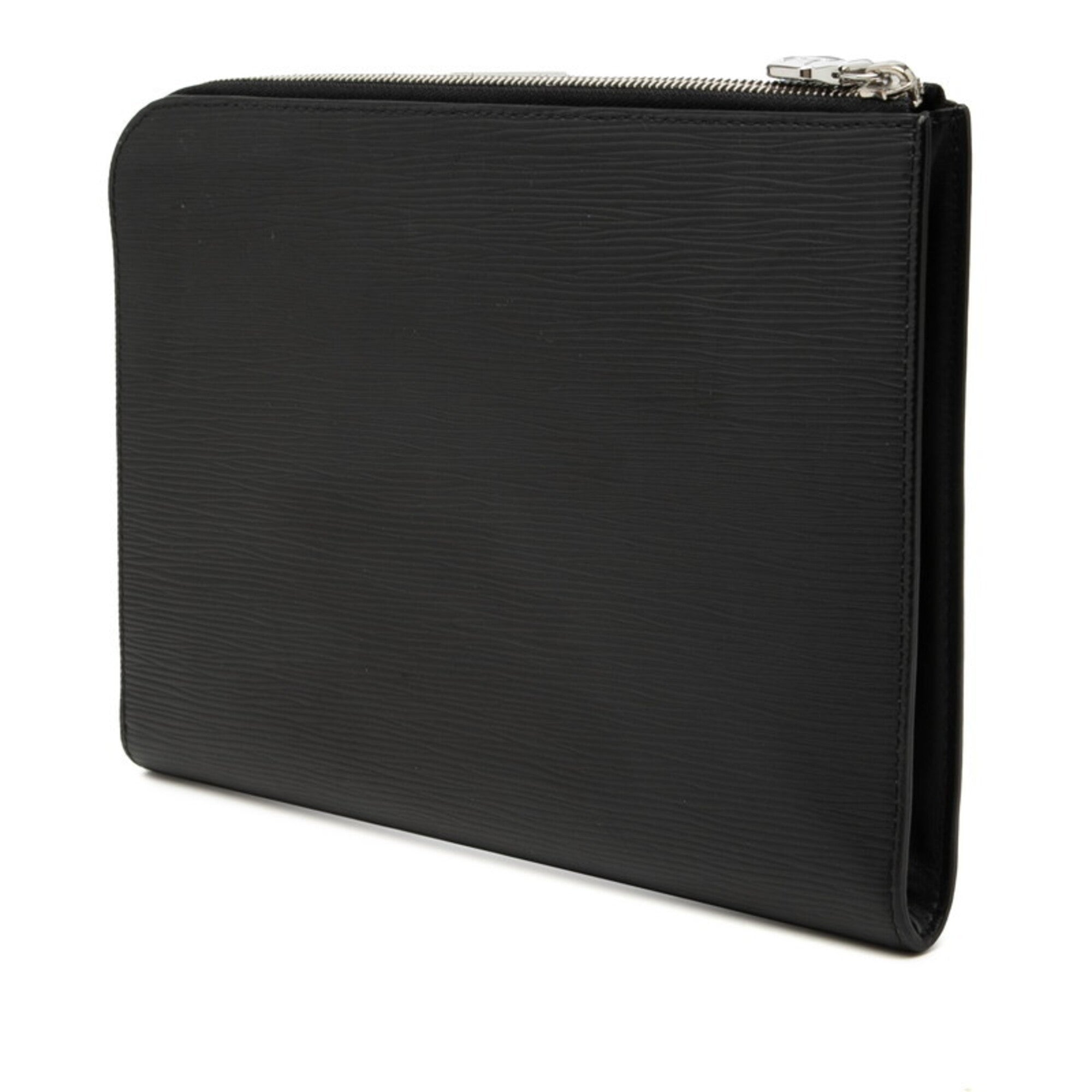 Louis Vuitton Black Noir Leather Clutch Bag Pochette (Pre-Owned)