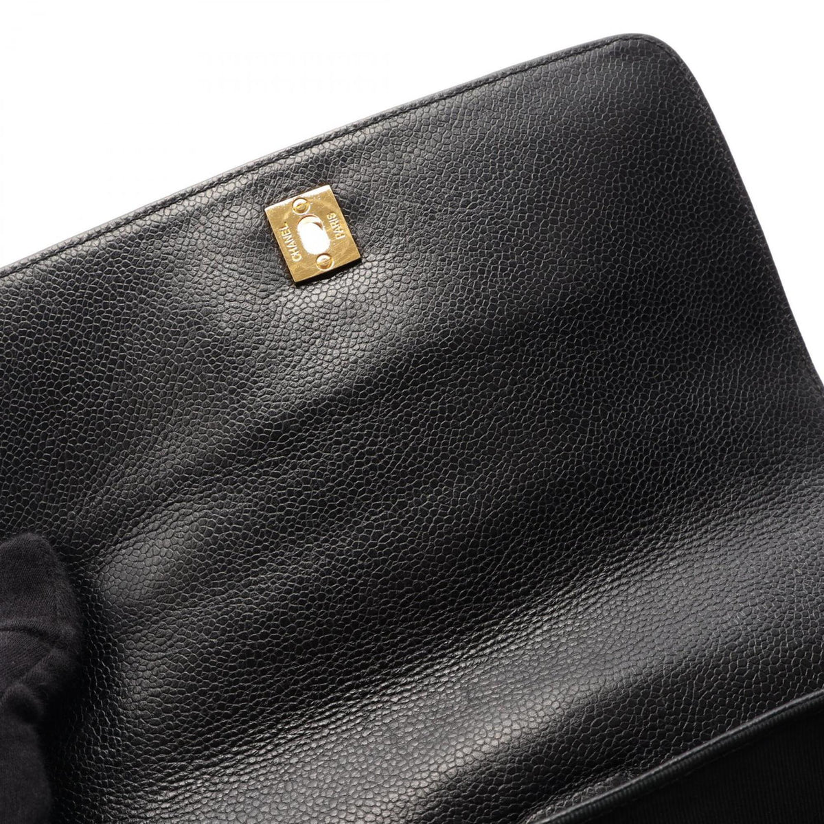 Chanel Black Grained Calfskin Backpack Handbag (Pre-Owned)