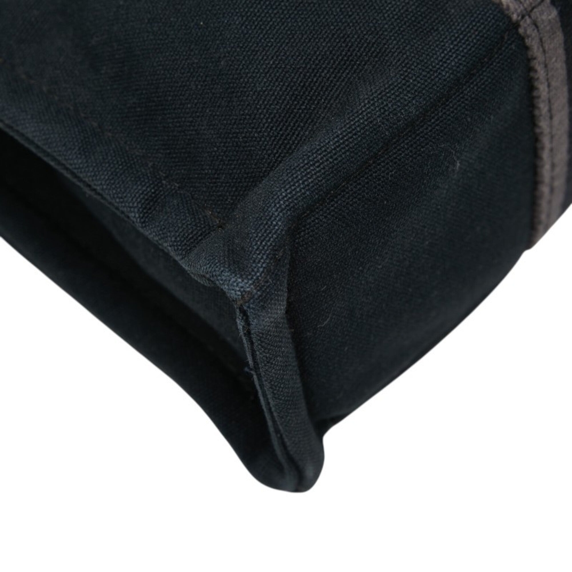 Hermes Black Gray Canvas Handbag Tote Bag (Pre-Owned)