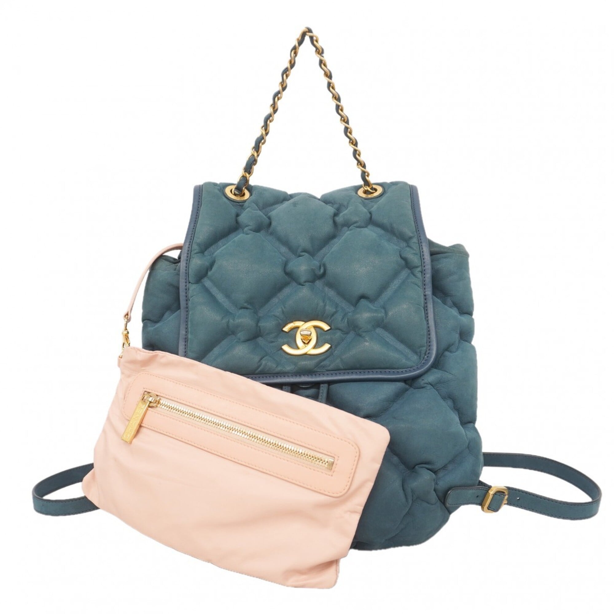 Chanel Blue Leather Backpack (Pre-Owned)