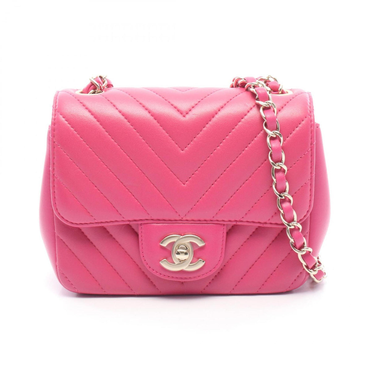 Chanel Pink Leather Handbag Shoulder Bag (Pre-Owned)